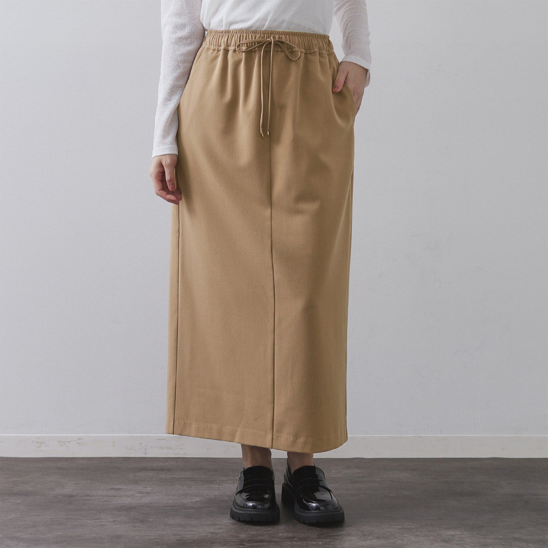 OPAQUE.CLIP「裏起毛イージーナロースカート／ネオサーモ【蓄熱素材／洗濯機洗い可」|スカート|