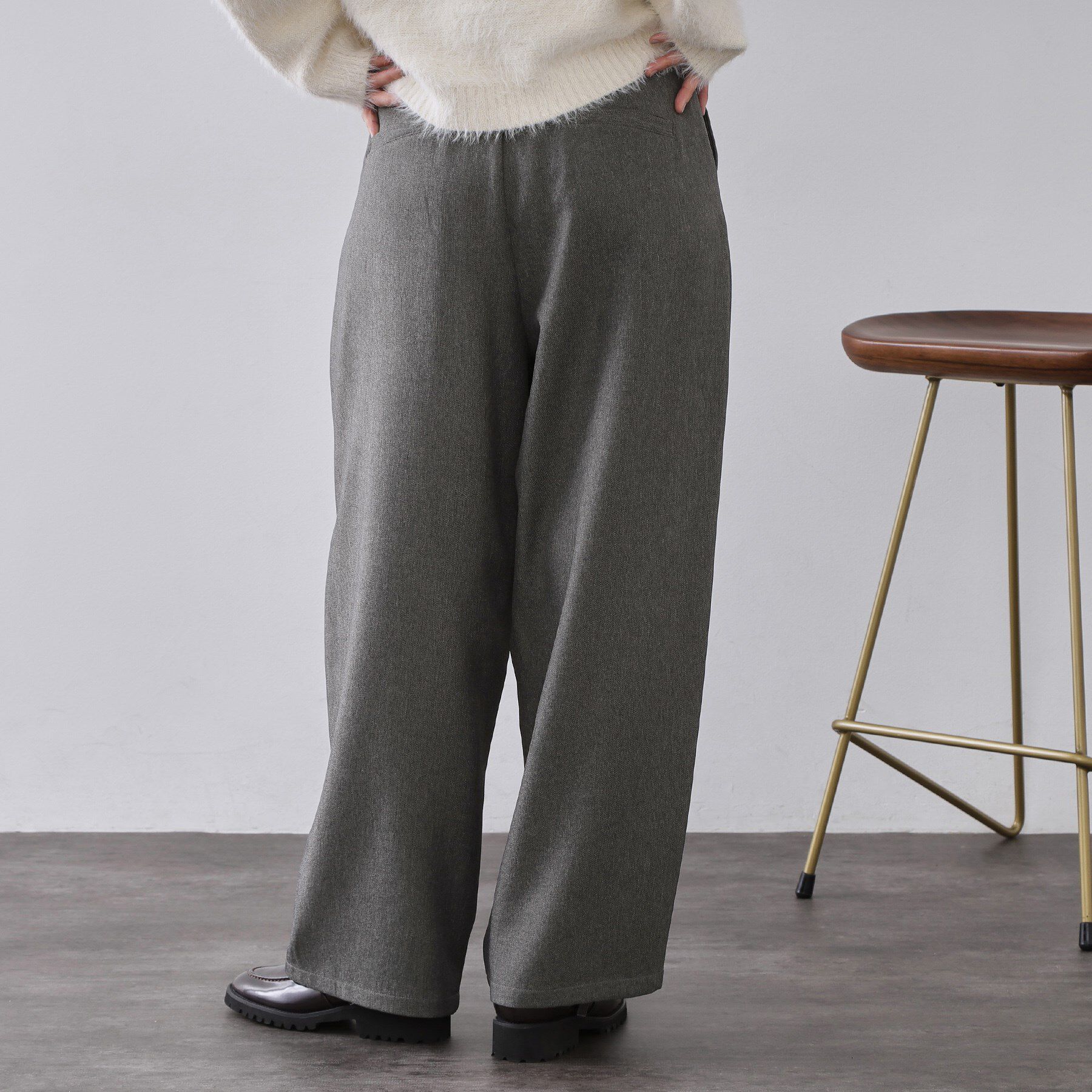 OPAQUE.CLIP「メランジ カーヴィーパンツ【洗濯機OK】」|その他|