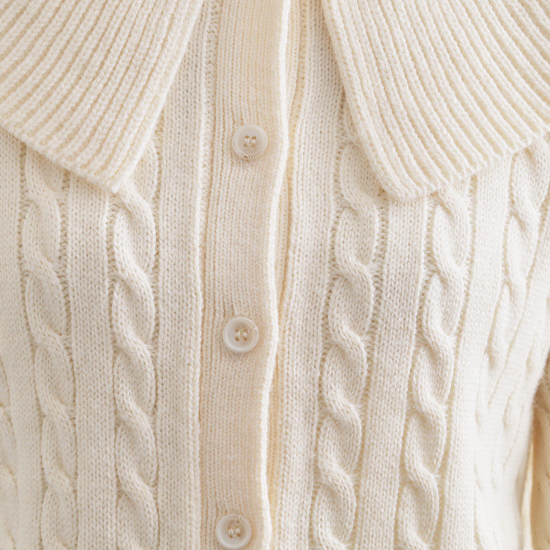 OPAQUE.CLIP「ビック襟ケーブルニット【洗濯機OK／抗ピル】」|ニット・セーター|