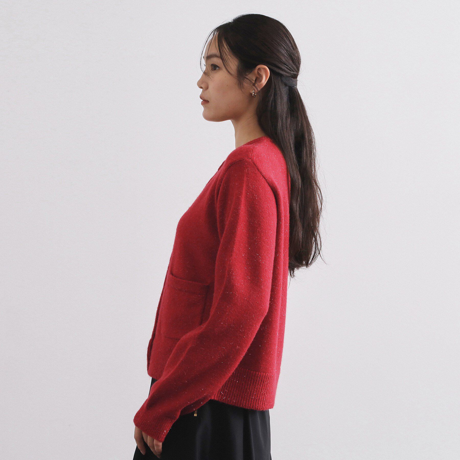 OPAQUE.CLIP「金ボタンラメニットカーディガン【洗濯機OK】」|カーディガン|