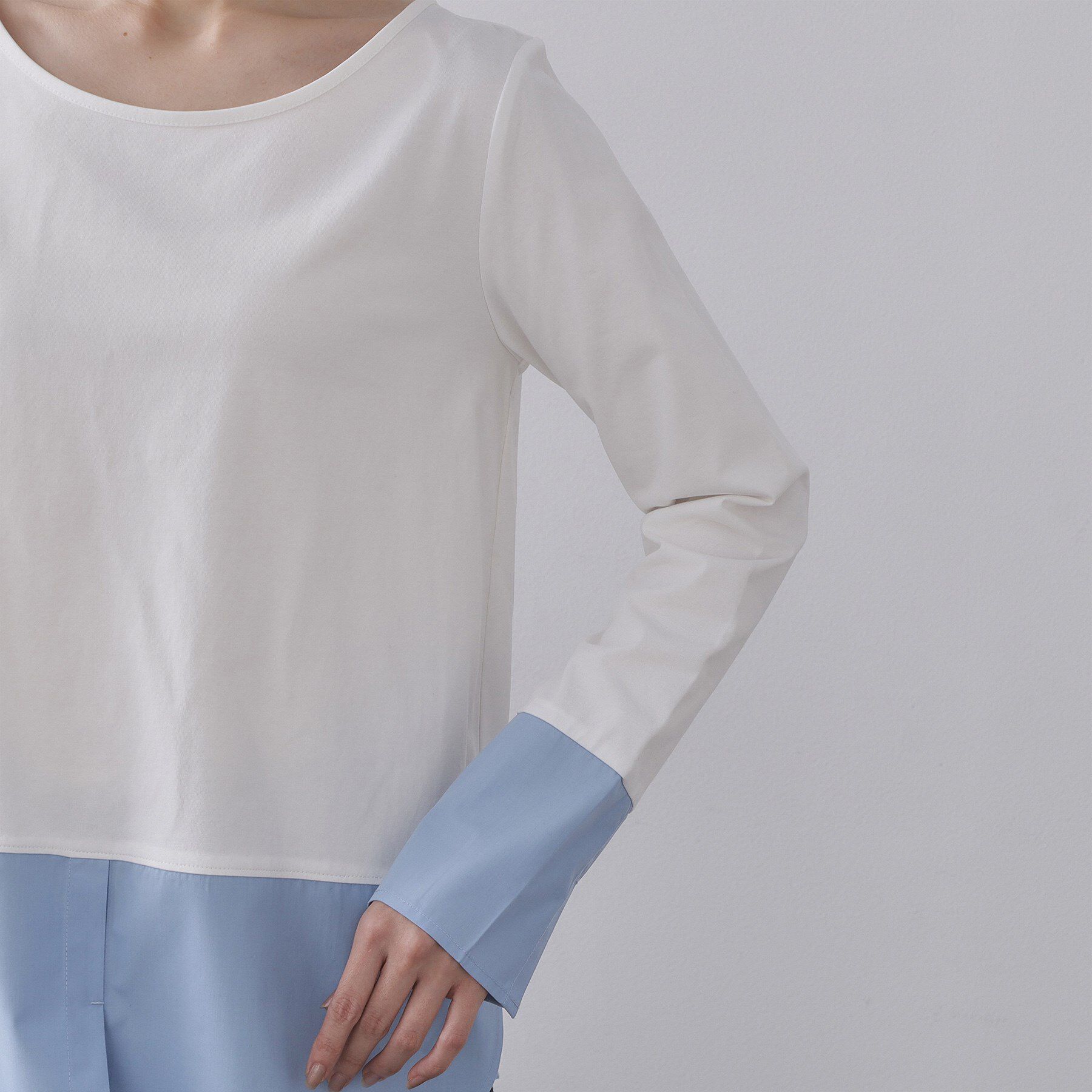 OPAQUE.CLIP「シャツドッキングカットソー【洗濯機OK】」|Tシャツ・カットソー|