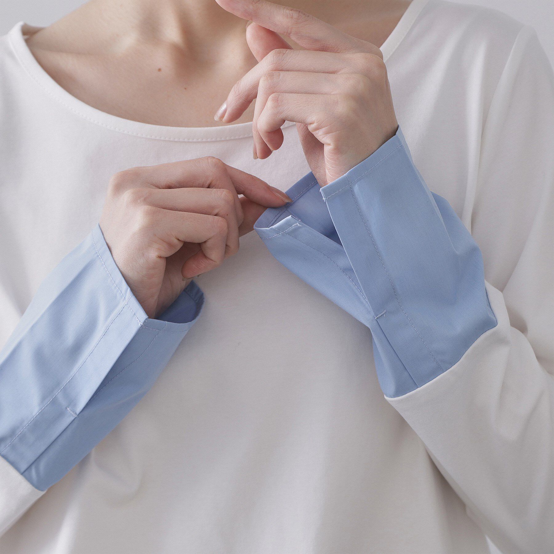 OPAQUE.CLIP「シャツドッキングカットソー【洗濯機OK】」|Tシャツ・カットソー|