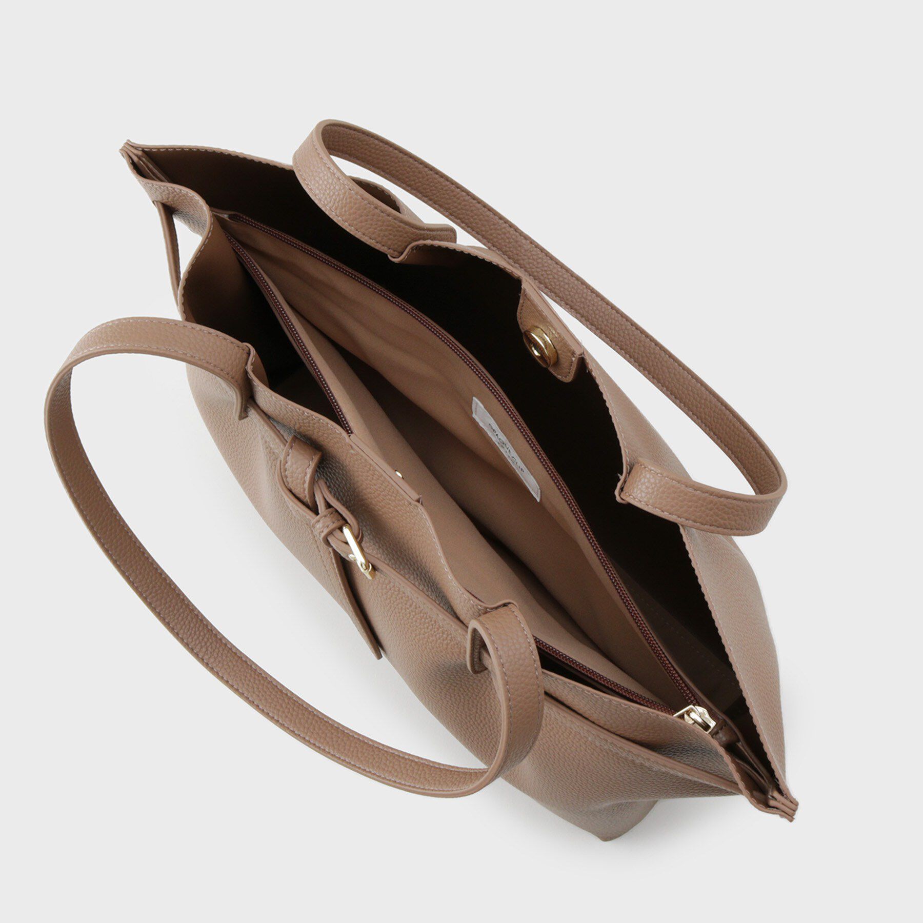 OPAQUE.CLIP「ベルトデザイン軽量シュリンク合皮A4トート」|トートバッグ|