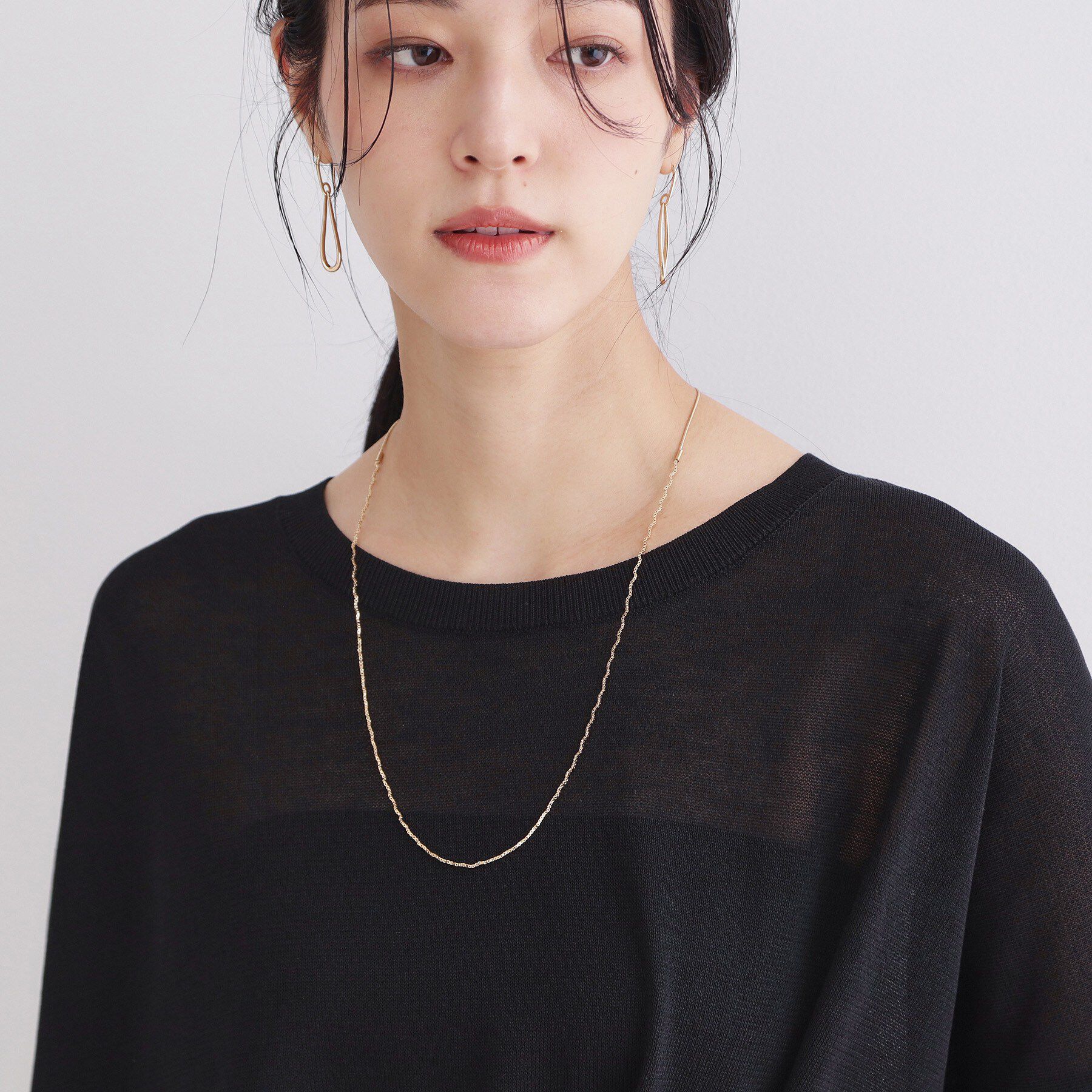 OPAQUE.CLIP「【長さ調整可】ウェーブデザインスライドネックレス」|ネックレス|
