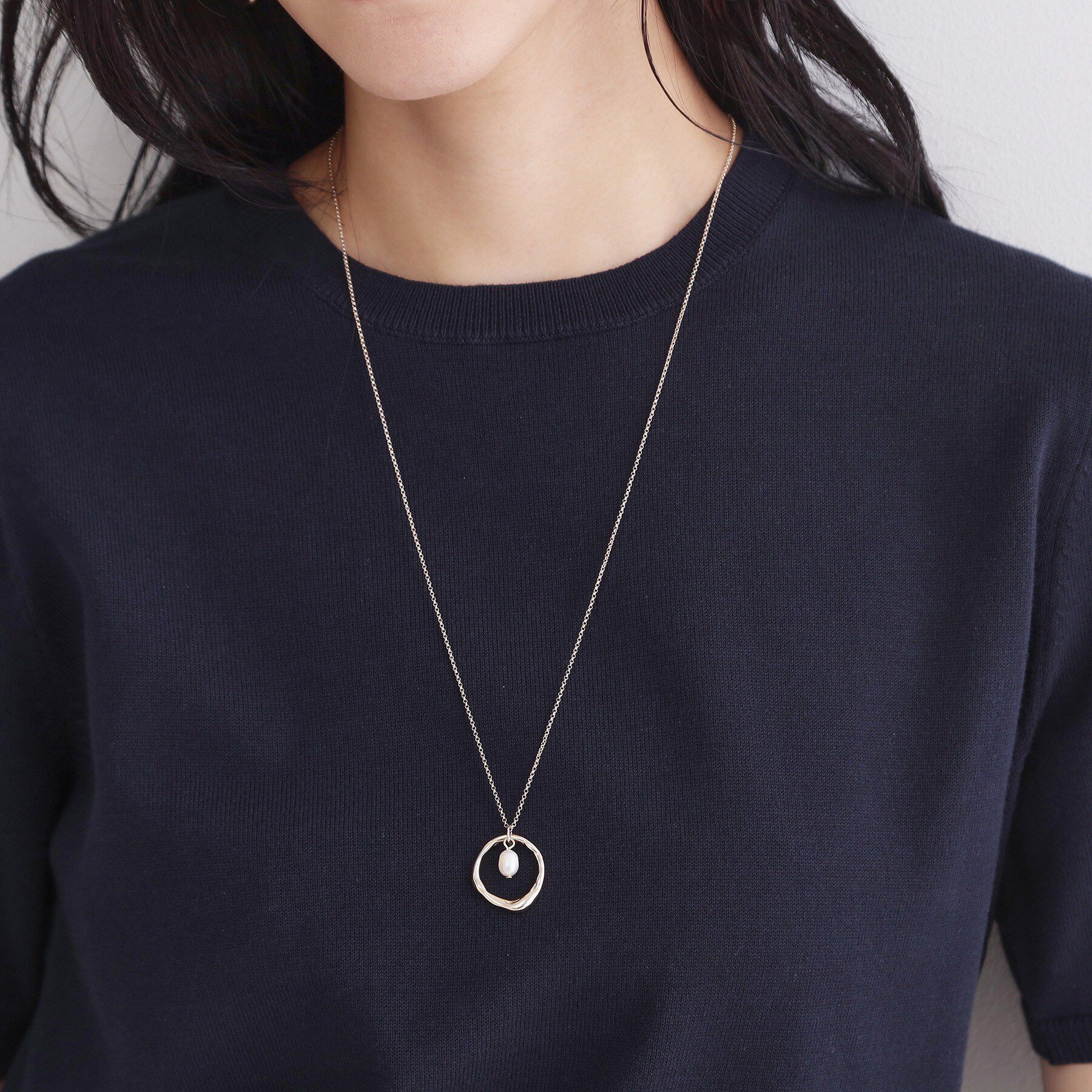 OPAQUE.CLIP「パールサークルネックレス」|ネックレス|