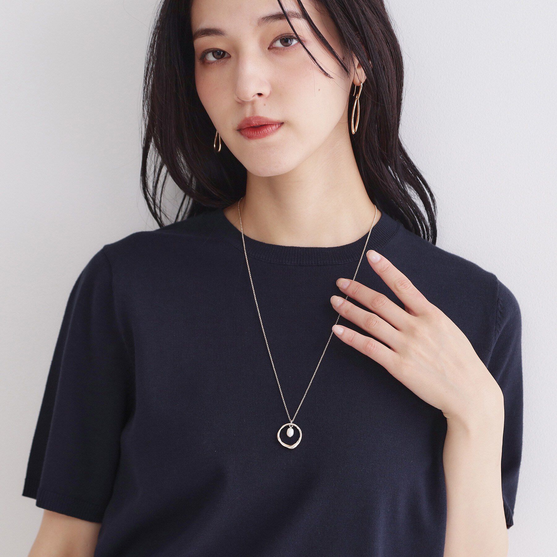 OPAQUE.CLIP「パールサークルネックレス」|ネックレス|