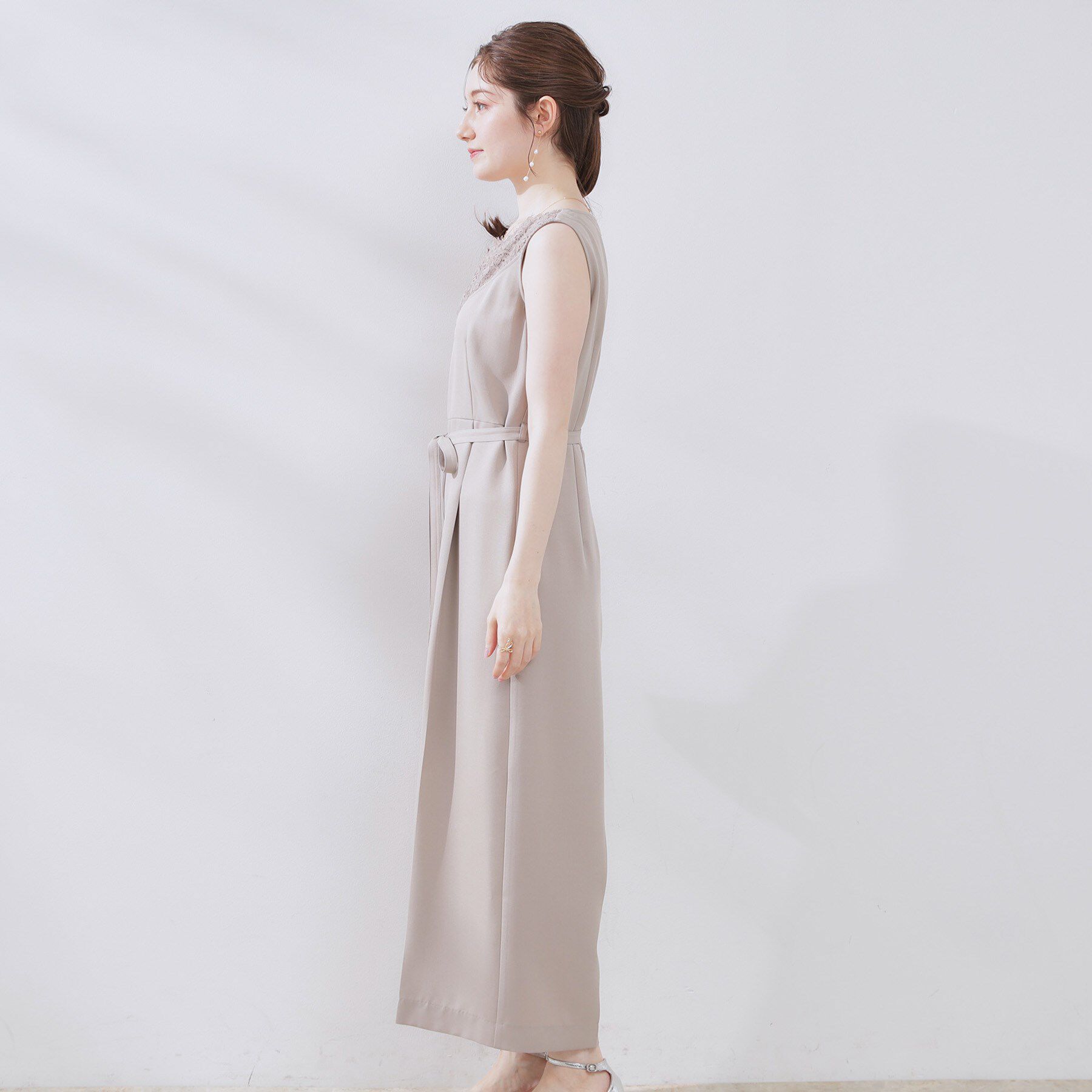 Couture broach「【一枚で着映える】レース切替デザインオールインワン」|オールインワン|