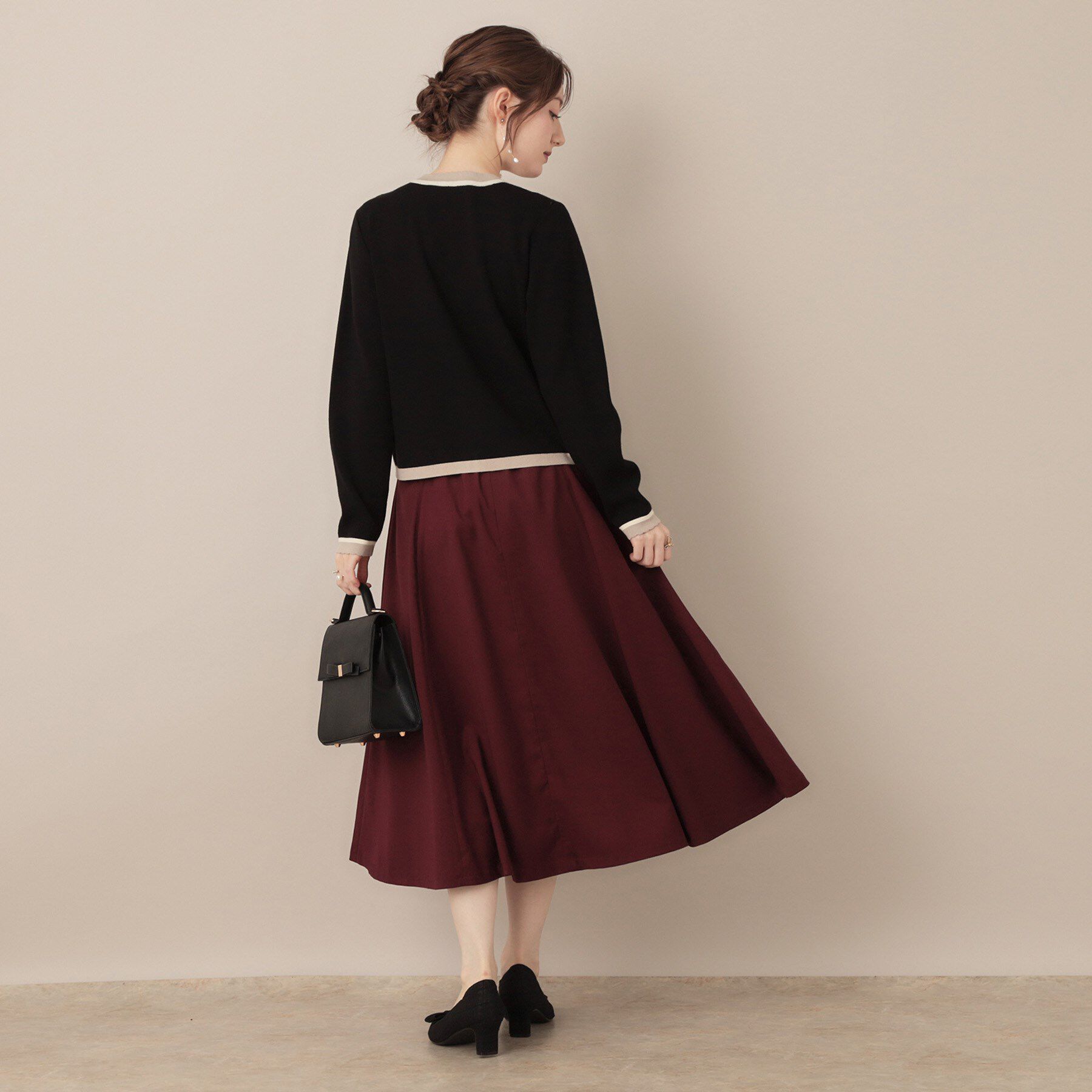 Couture broach「【高見え・通勤・大人可愛い】配色総針スカラカーディガン」|カーディガン|