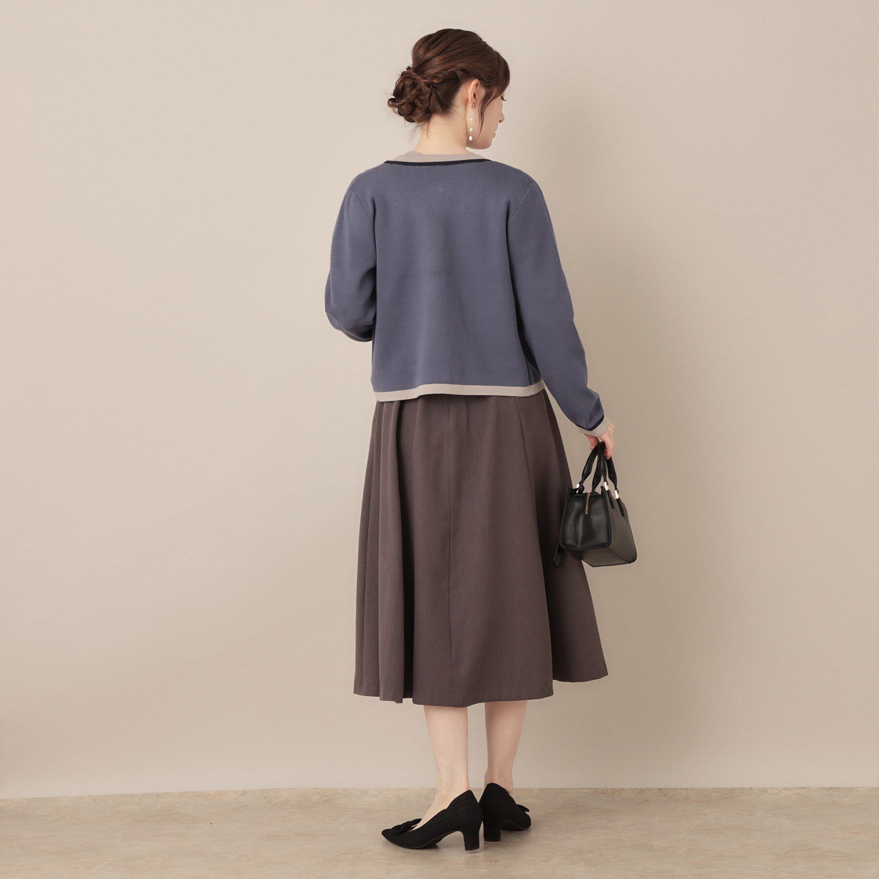 Couture broach「【高見え・通勤・大人可愛い】配色総針スカラカーディガン」|カーディガン|