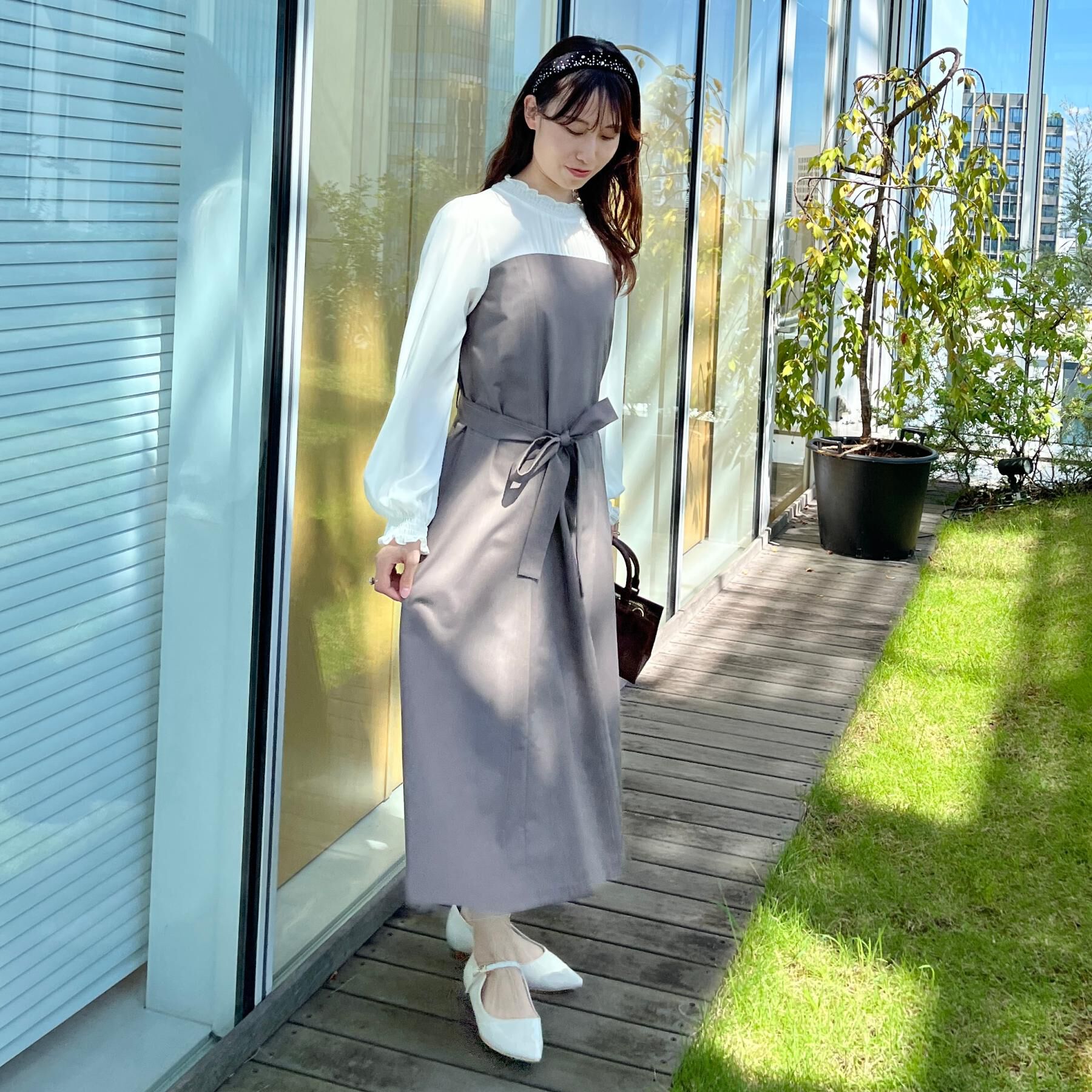 Couture broach「【レイヤード風・きれいめ・通勤】ドッキングベアワンピース」|ワンピース|