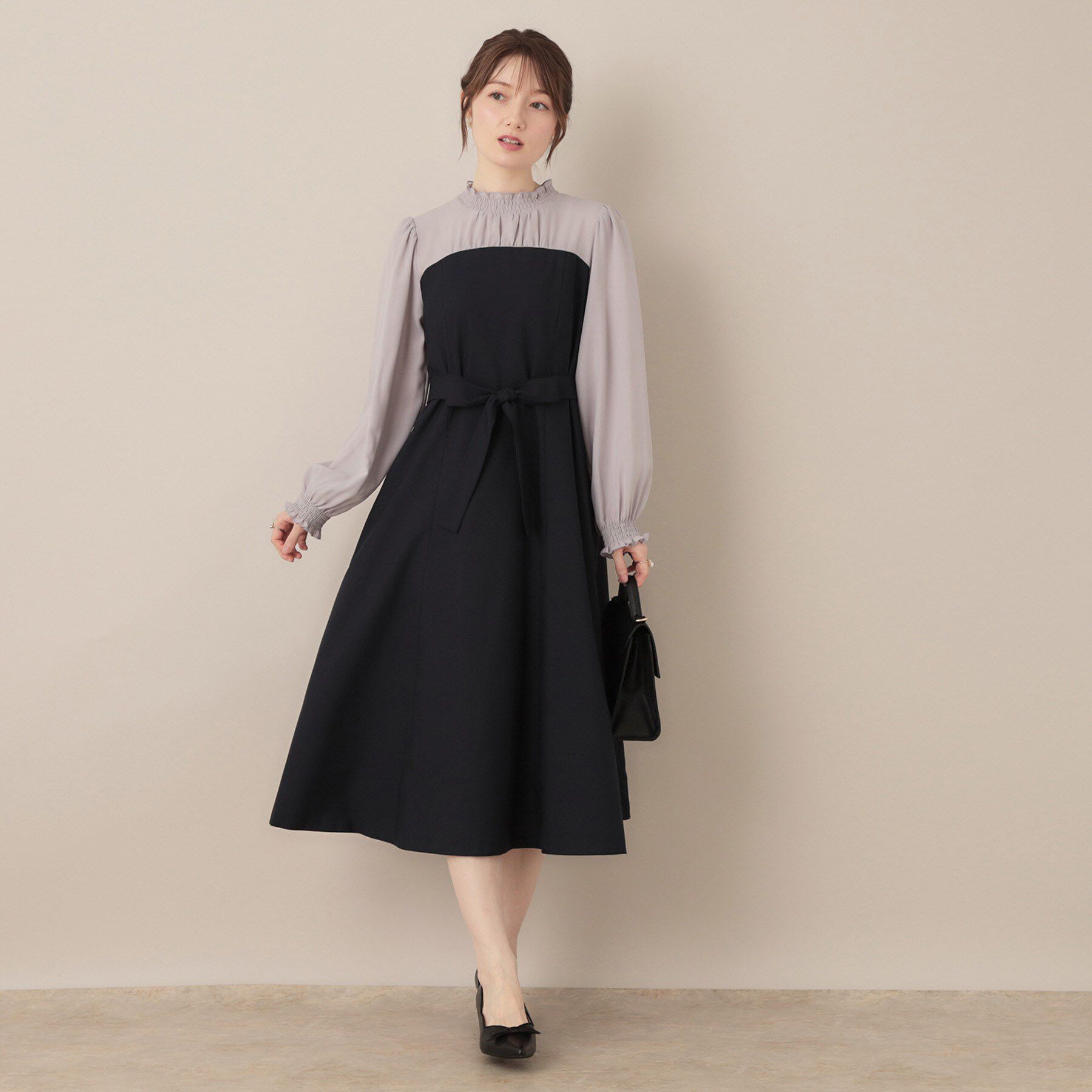 Couture broach「【レイヤード風・きれいめ・通勤】ドッキングベアワンピース」|ワンピース|