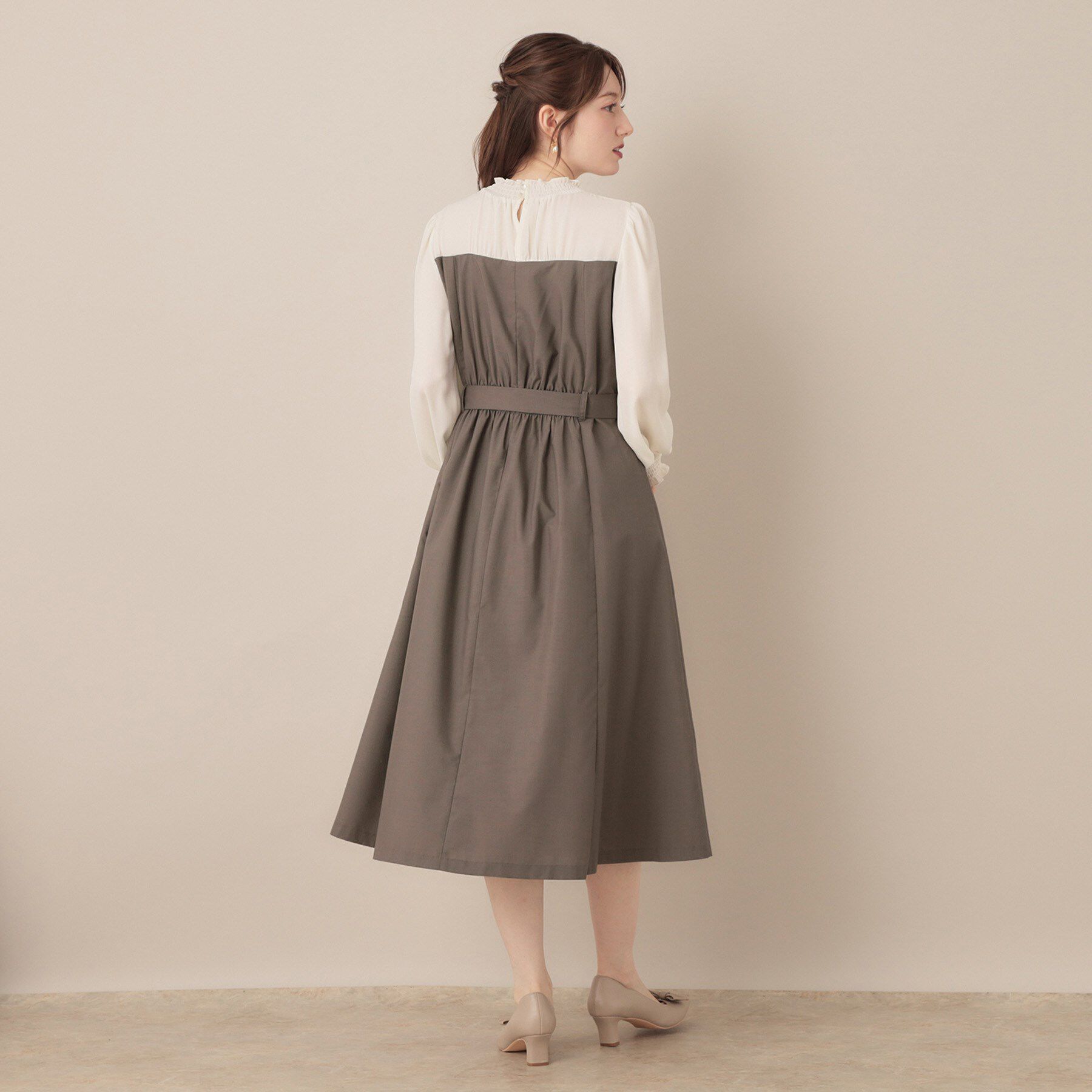 Couture broach「【レイヤード風・きれいめ・通勤】ドッキングベアワンピース」|ワンピース|