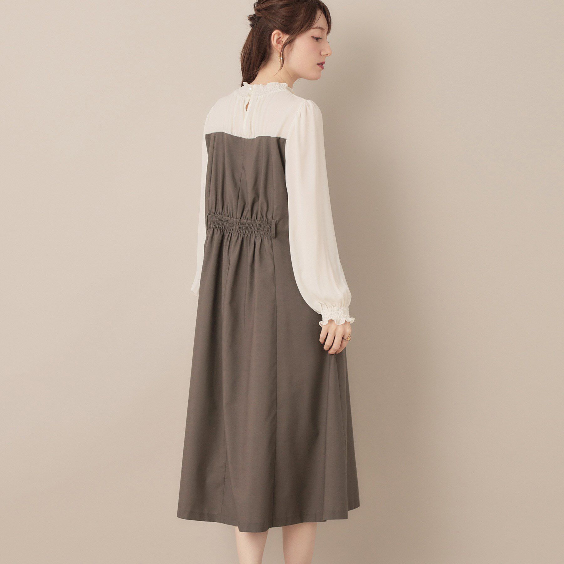 Couture broach「【レイヤード風・きれいめ・通勤】ドッキングベアワンピース」|ワンピース|
