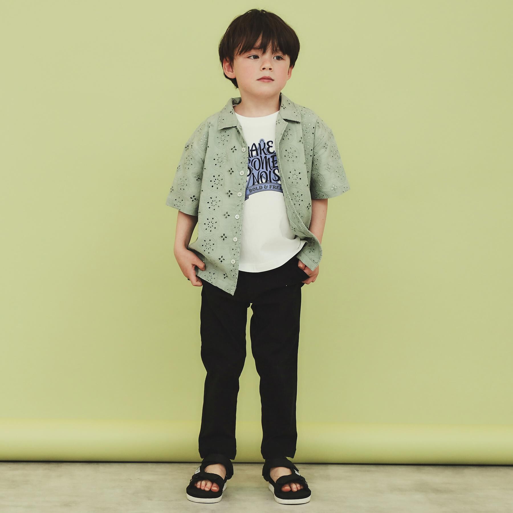 THE SHOP TK「【120-150】刺繍オープンカラーシャツSS」|シャツ・ブラウス|