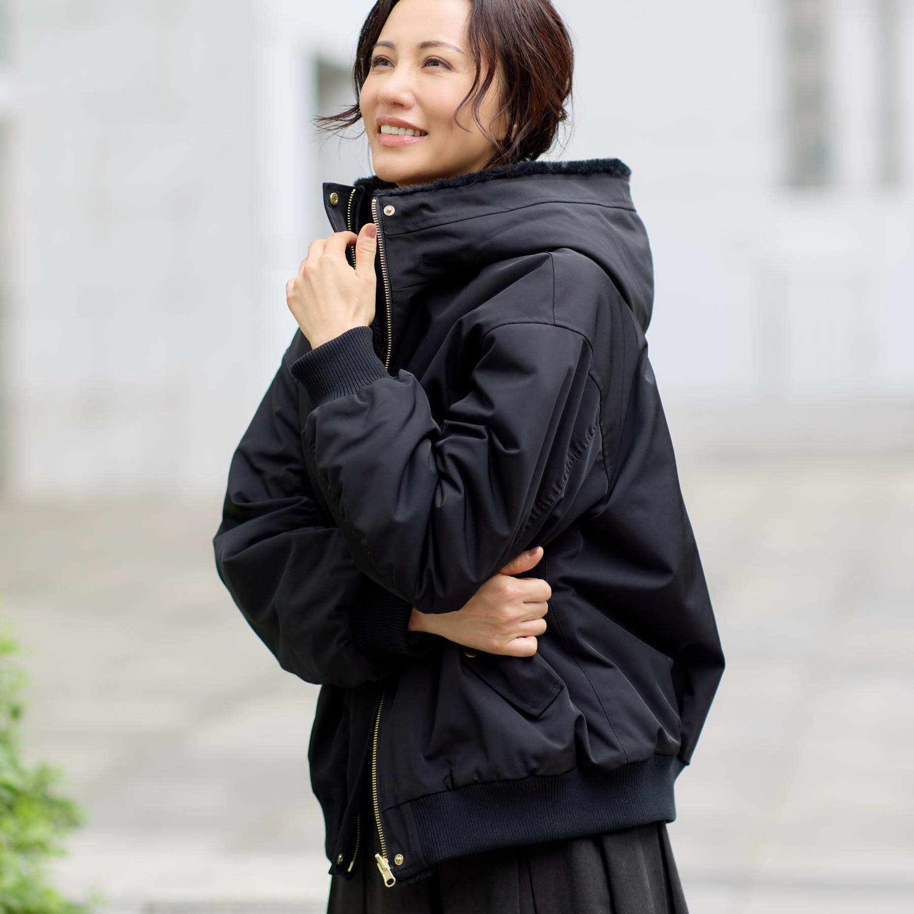 THE SHOP TK「【2WAY/洗える】リバーシブル フェイクファーブルゾン」|ブルゾン・スタジャン|