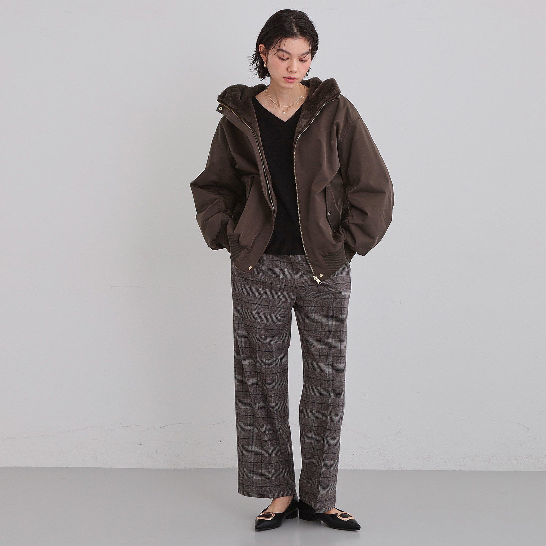 THE SHOP TK「【2WAY/洗える】リバーシブル フェイクファーブルゾン」|ブルゾン・スタジャン|