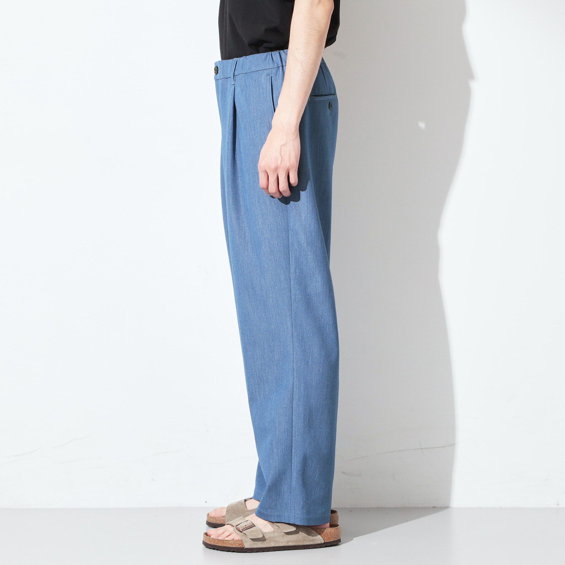 THE SHOP TK「デニムライク セミワイドイージーパンツ 【ベルト要らず／洗濯機OK】」|その他|