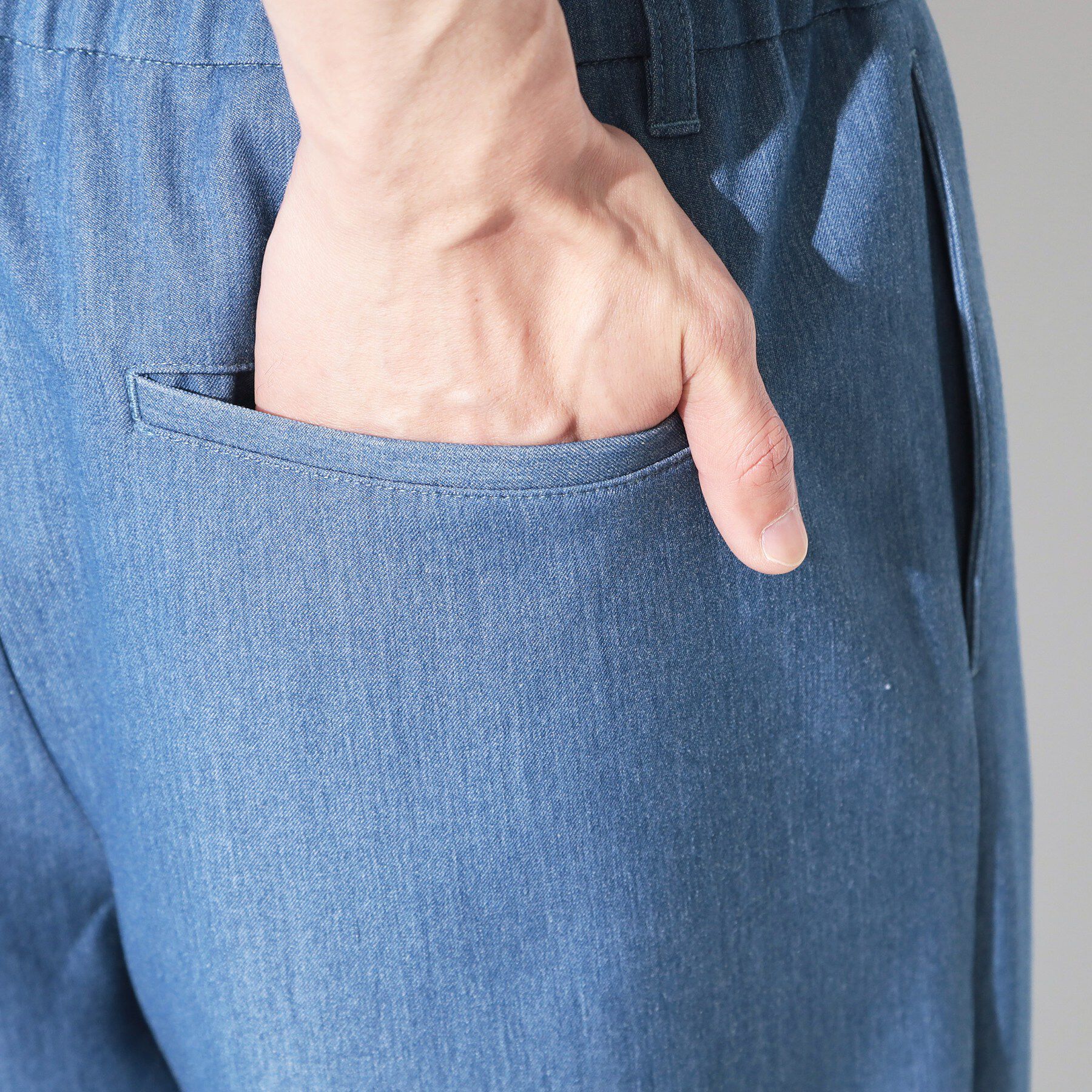 THE SHOP TK「デニムライク セミワイドイージーパンツ 【ベルト要らず／洗濯機OK】」|その他|