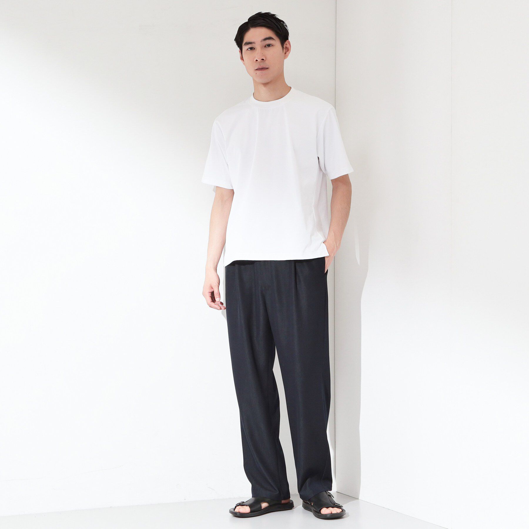 THE SHOP TK「デニムライク セミワイドイージーパンツ 【ベルト要らず／洗濯機OK】」|その他|