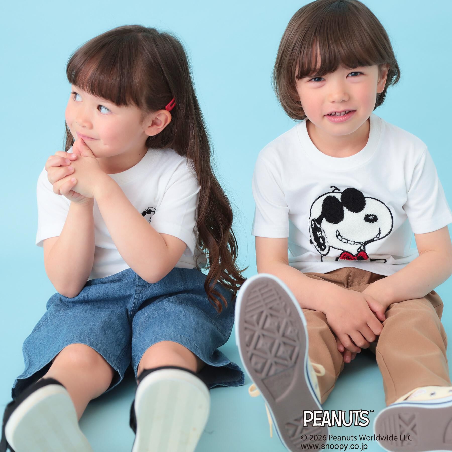 THE SHOP TK「PEANUTS ／ ピーナッツ スヌーピー さがら刺繍 半袖Tシャツ」|Tシャツ・カットソー|