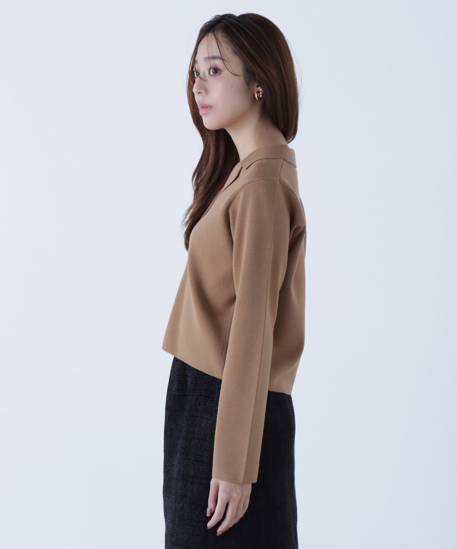  「襟付きメタルボタンニットジャケット」|ニット・セーター|