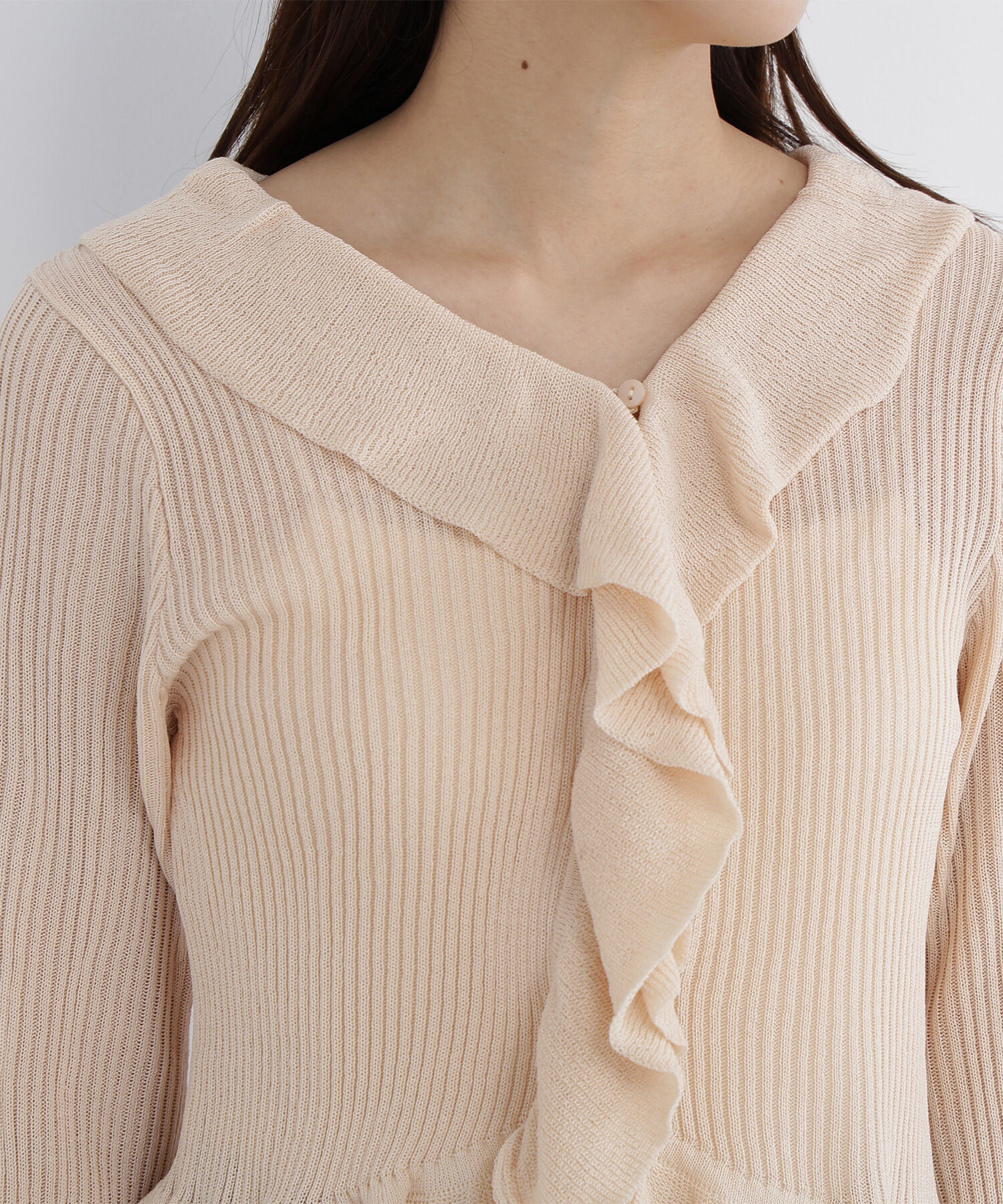  「フリルトリムカーディガン」|ニット・セーター|