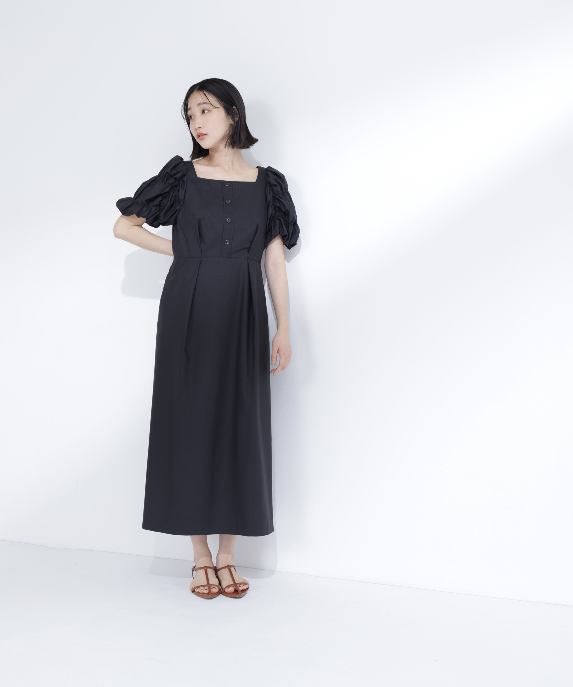  「パフィースリーブナローワンピース」|ワンピース|
