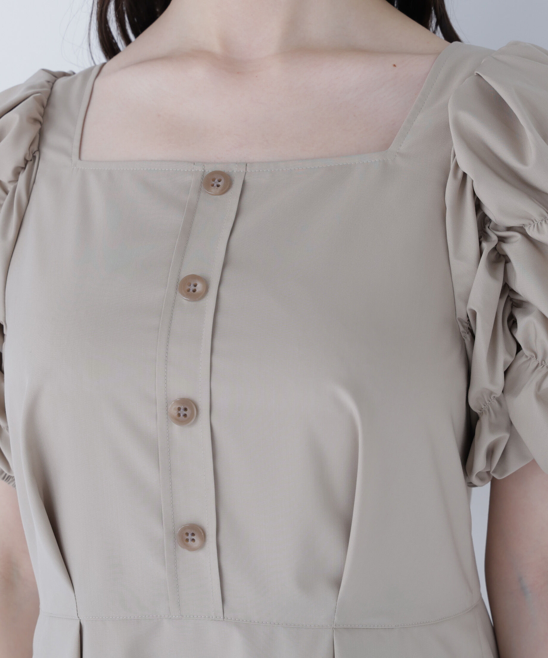  「パフィースリーブナローワンピース」|ワンピース|