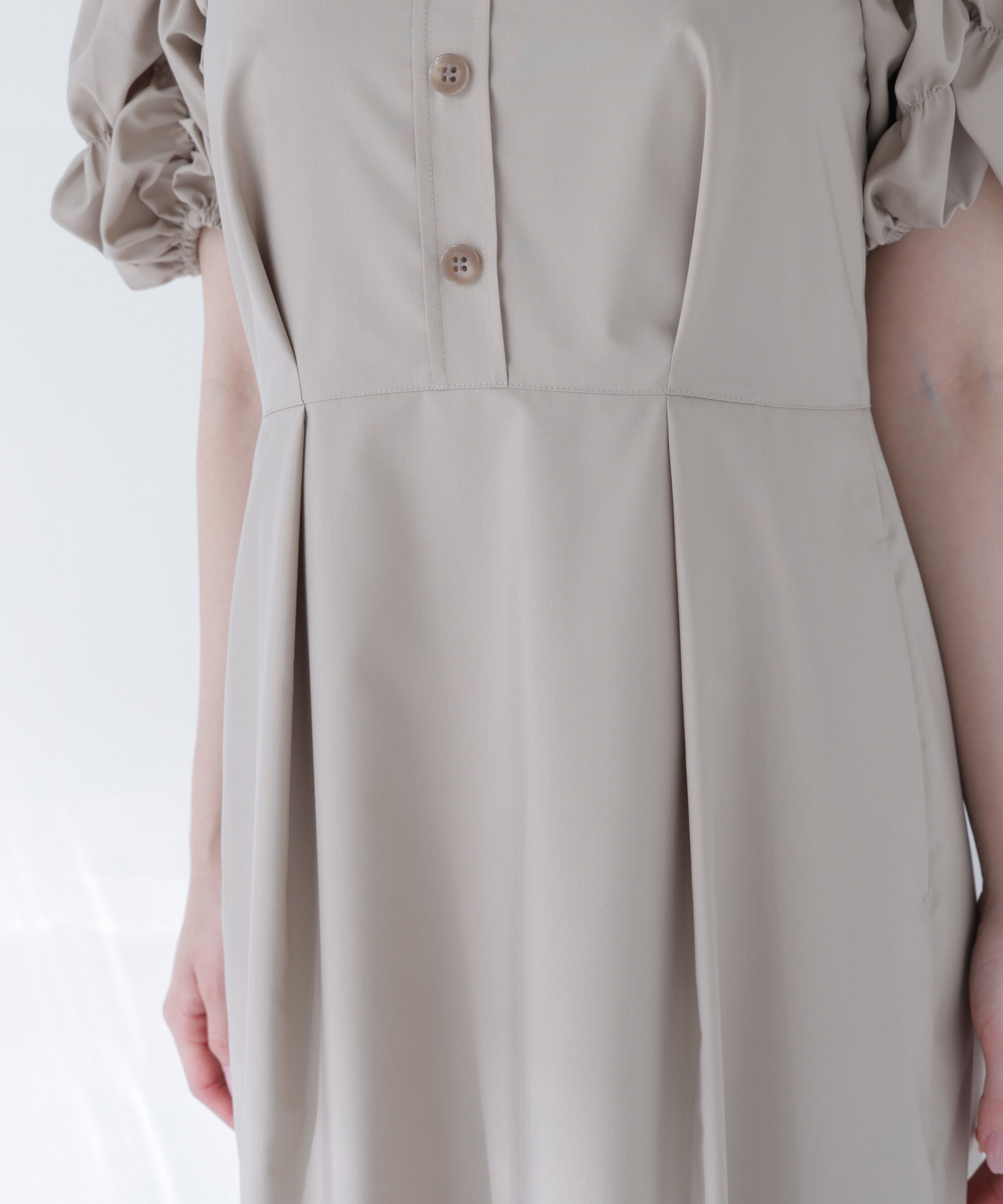  「パフィースリーブナローワンピース」|ワンピース|