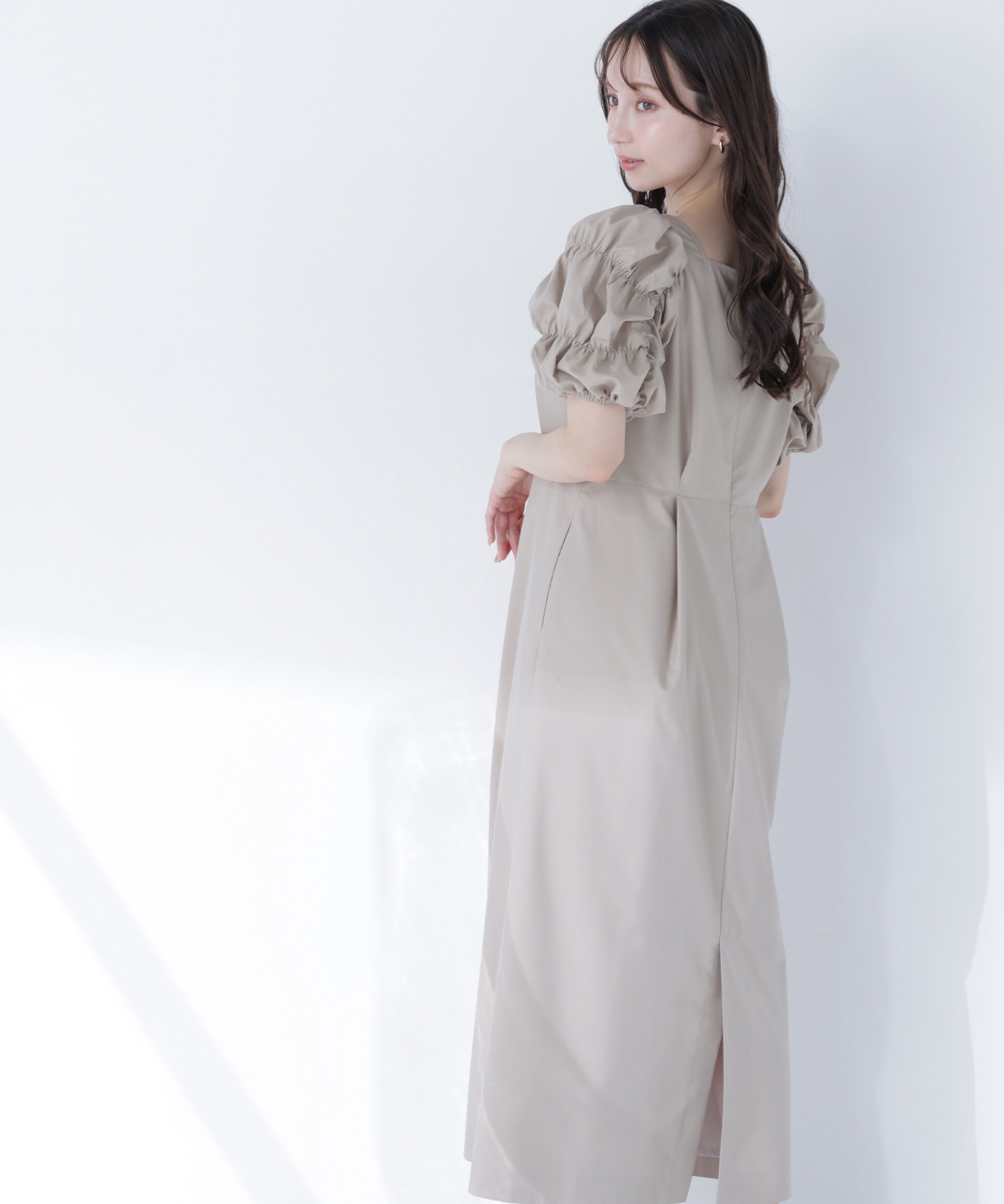  「パフィースリーブナローワンピース」|ワンピース|