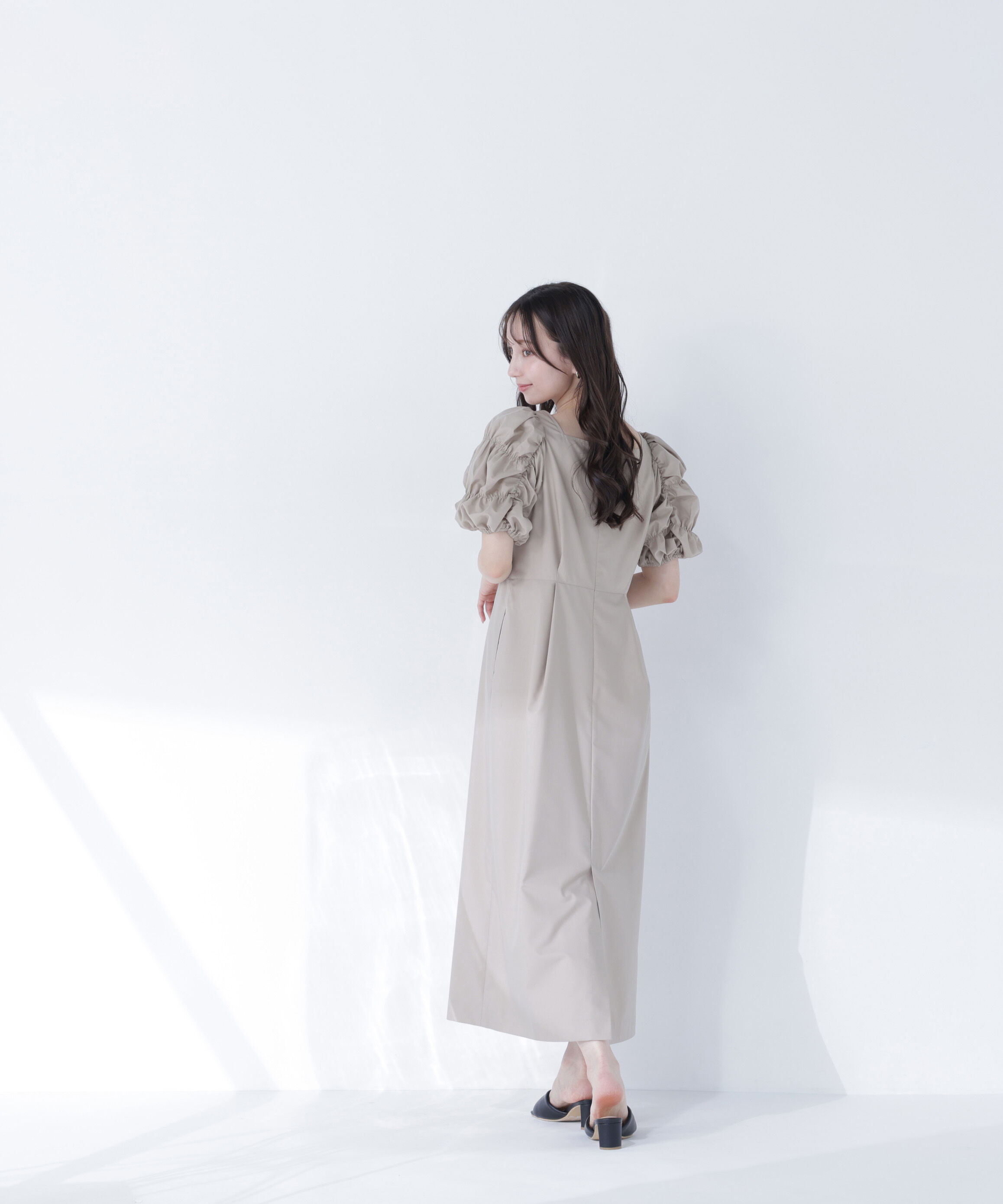  「パフィースリーブナローワンピース」|ワンピース|
