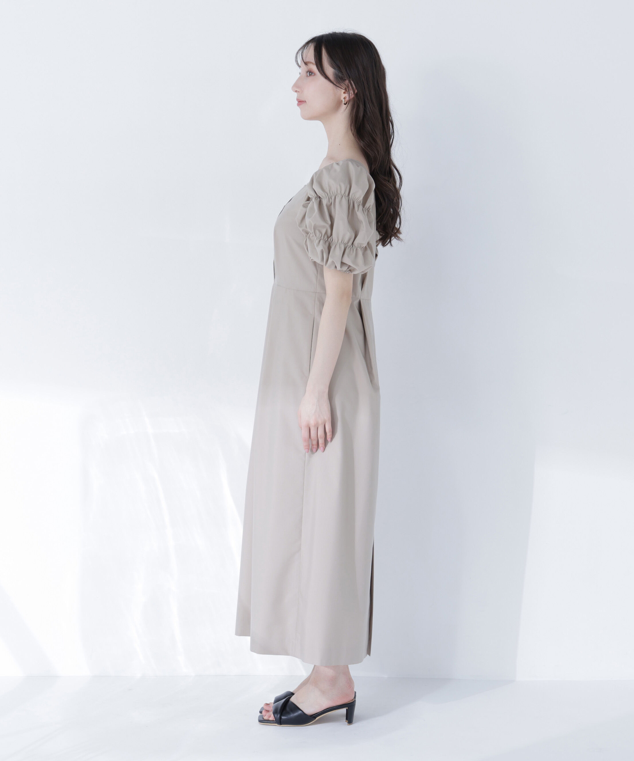  「パフィースリーブナローワンピース」|ワンピース|