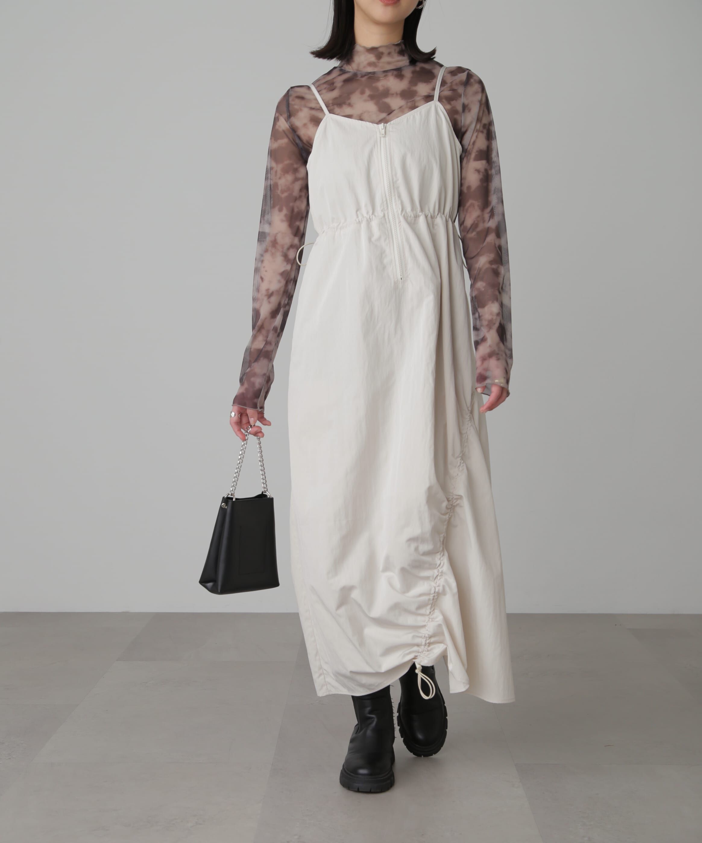  「ニュアンス柄シアーハイネックカットソー」|Tシャツ・カットソー|