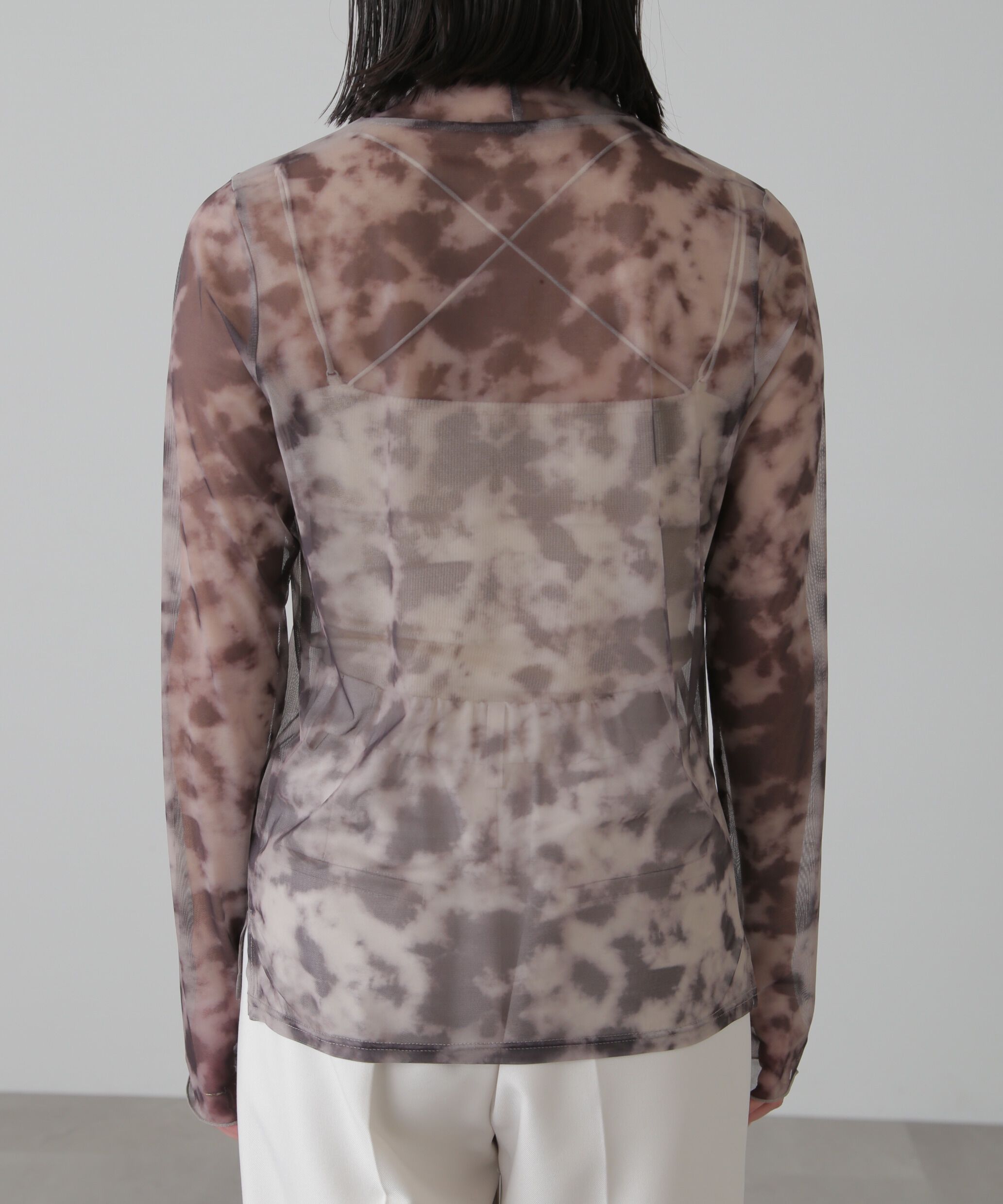  「ニュアンス柄シアーハイネックカットソー」|Tシャツ・カットソー|