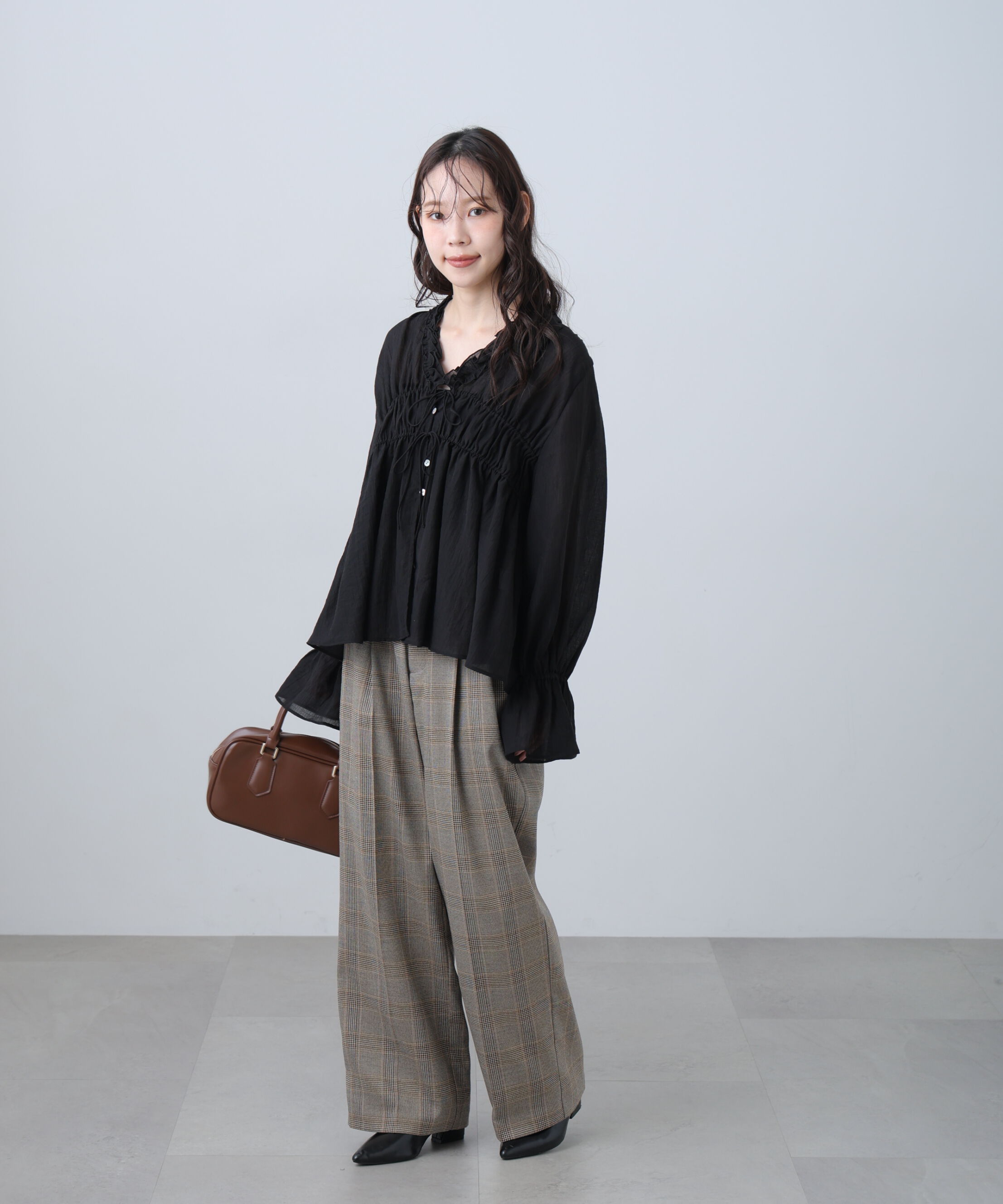  「シャーリングドロストブラウス」|シャツ・ブラウス|