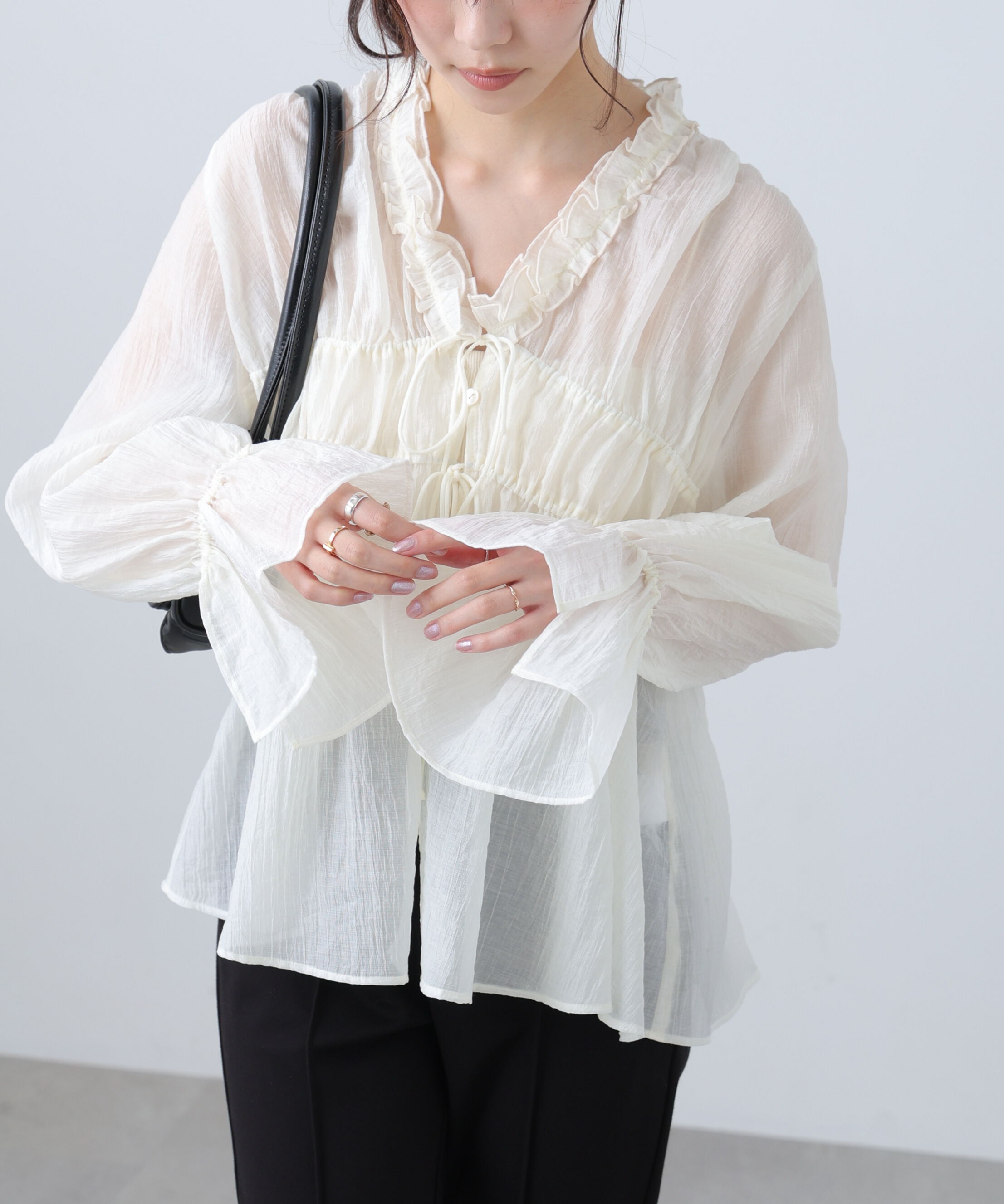  「シャーリングドロストブラウス」|シャツ・ブラウス|