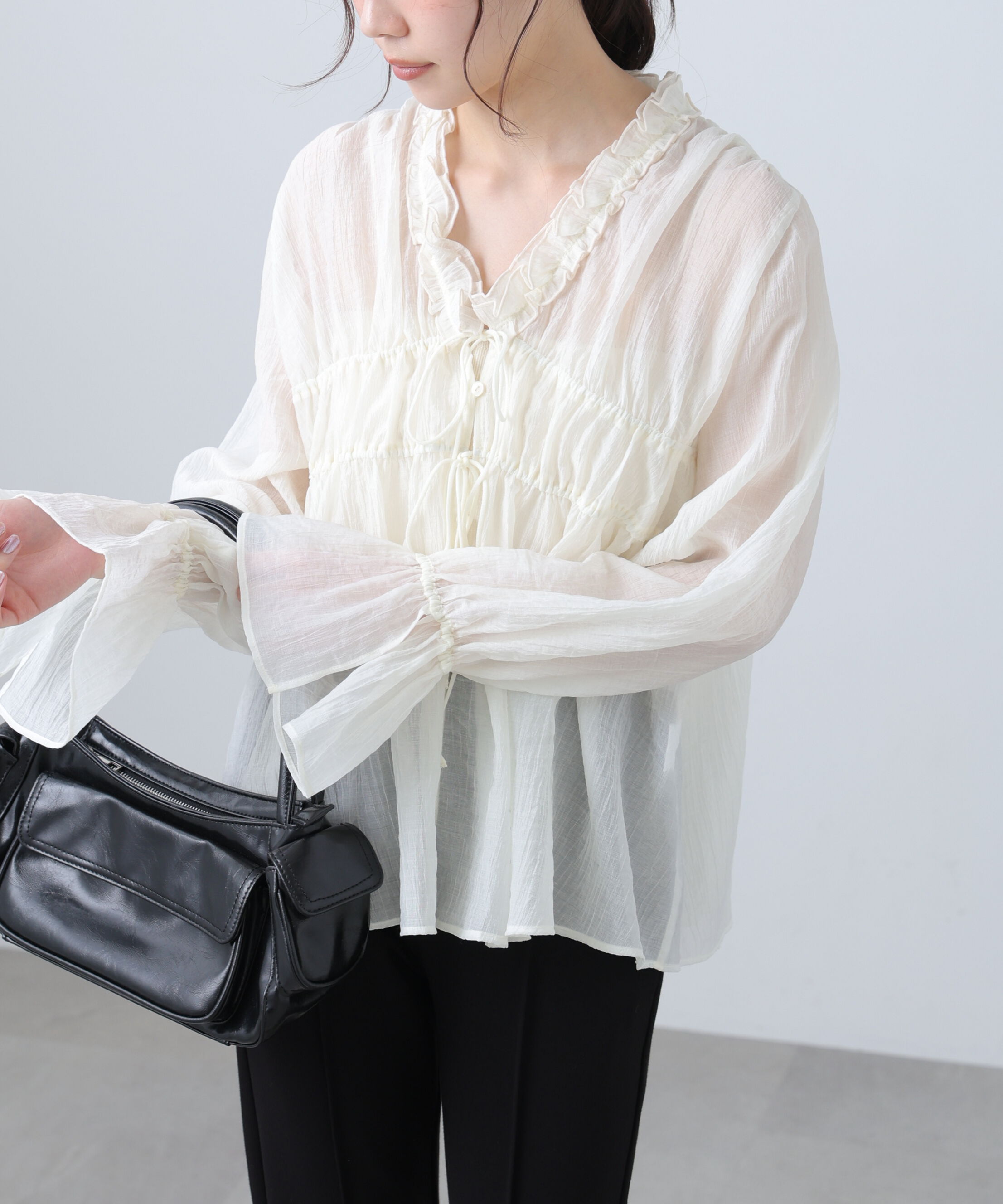  「シャーリングドロストブラウス」|シャツ・ブラウス|