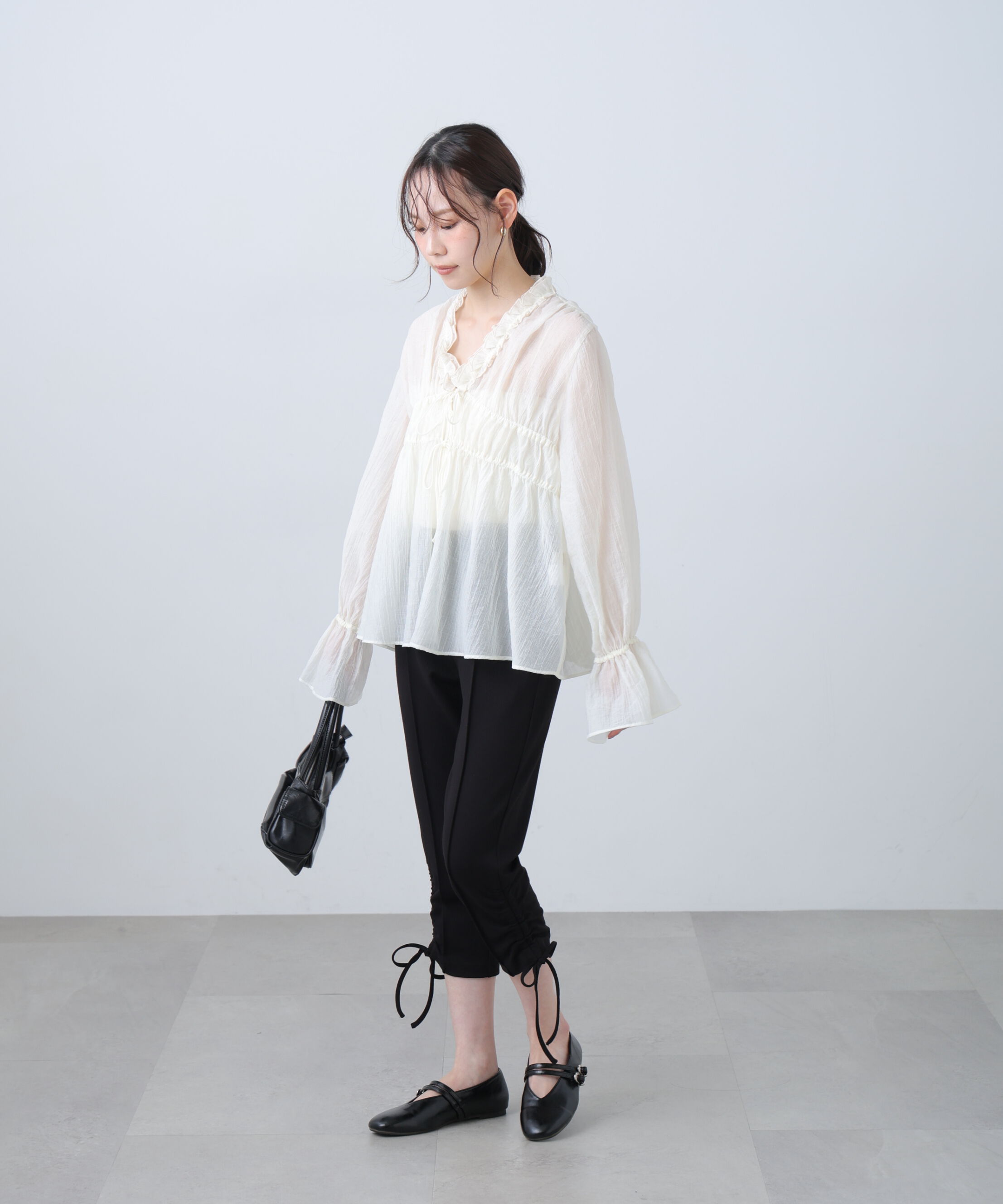  「シャーリングドロストブラウス」|シャツ・ブラウス|
