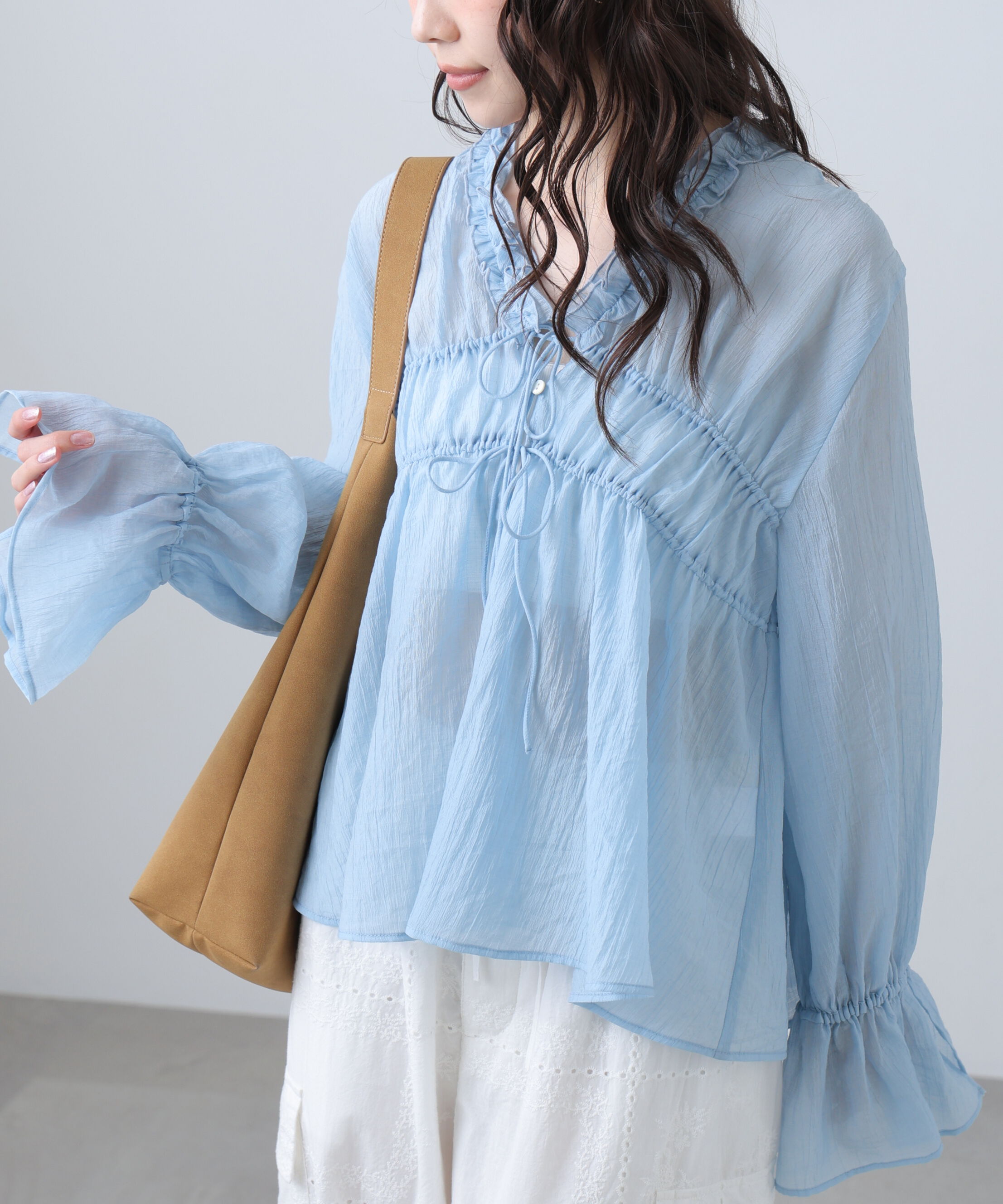  「シャーリングドロストブラウス」|シャツ・ブラウス|