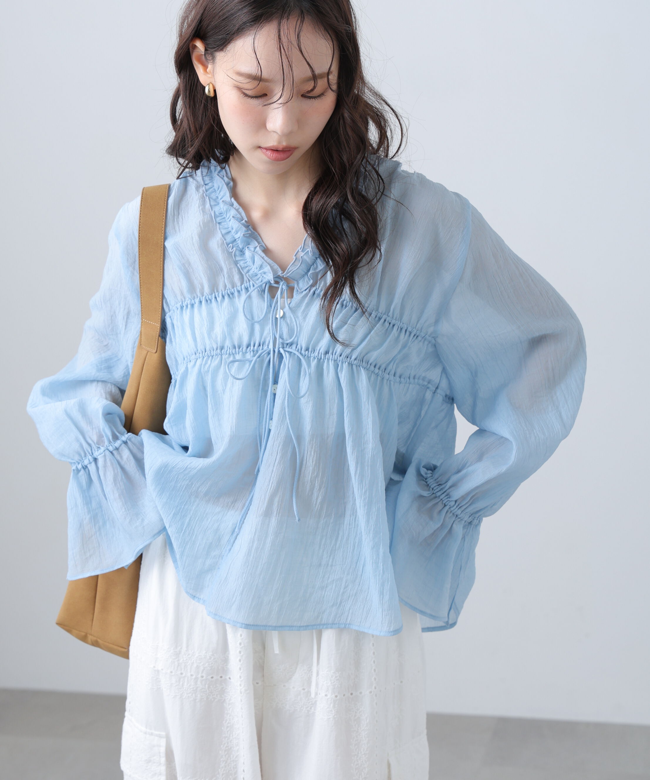  「シャーリングドロストブラウス」|シャツ・ブラウス|