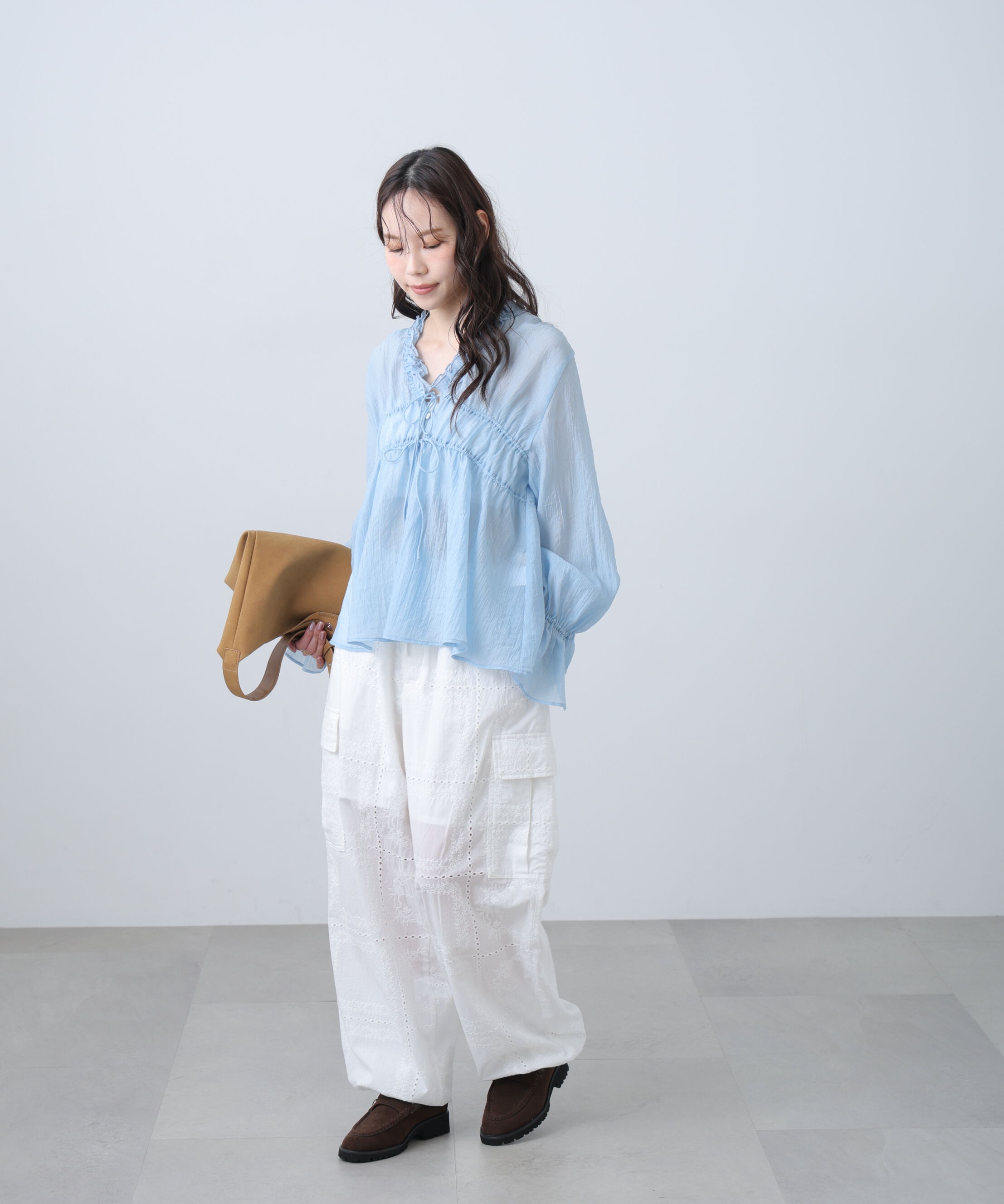 「シャーリングドロストブラウス」|シャツ・ブラウス|