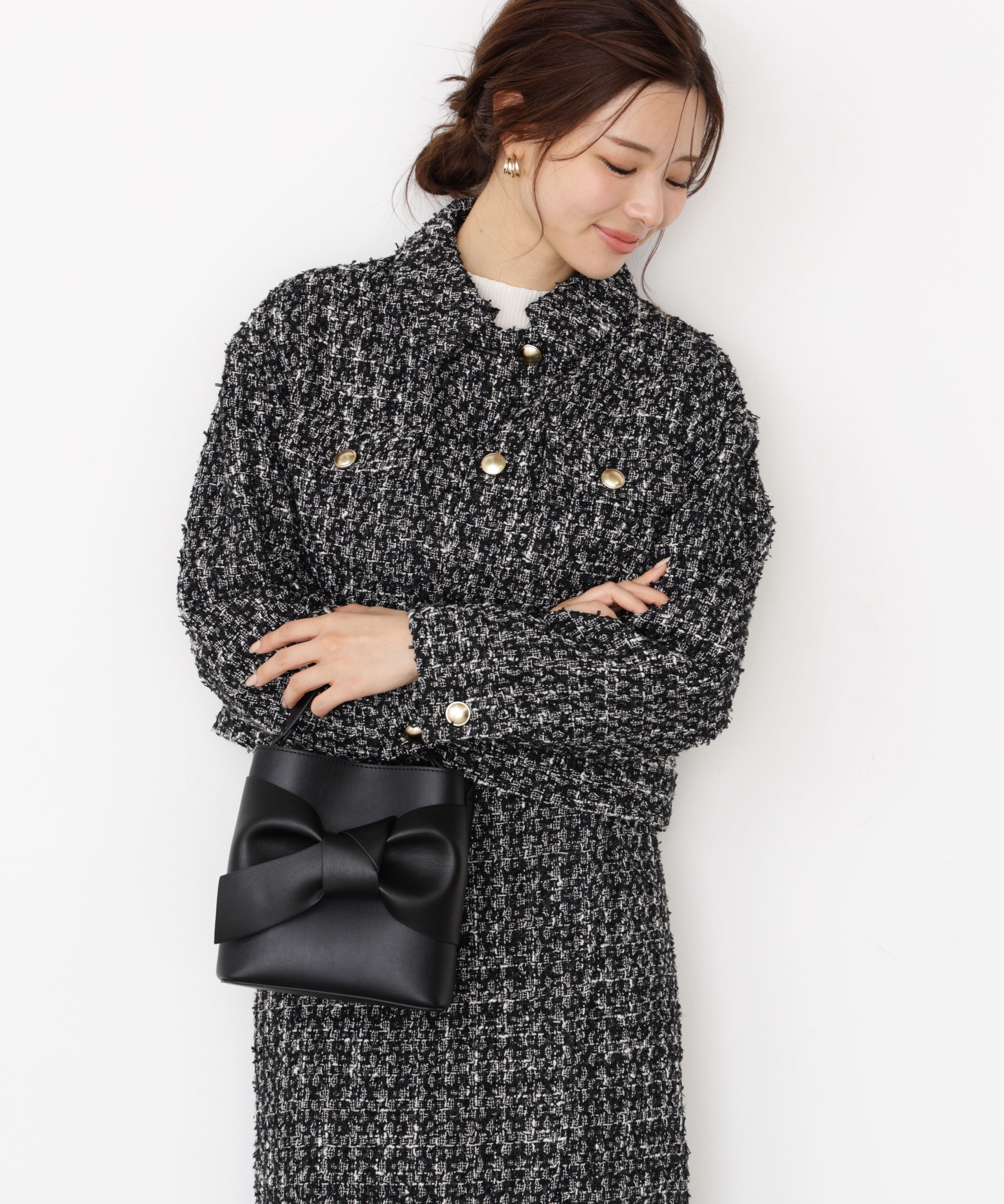 PROPORTION BODY DRESSING「ラメツイードブルゾン 25AW」|ブルゾン・スタジャン|