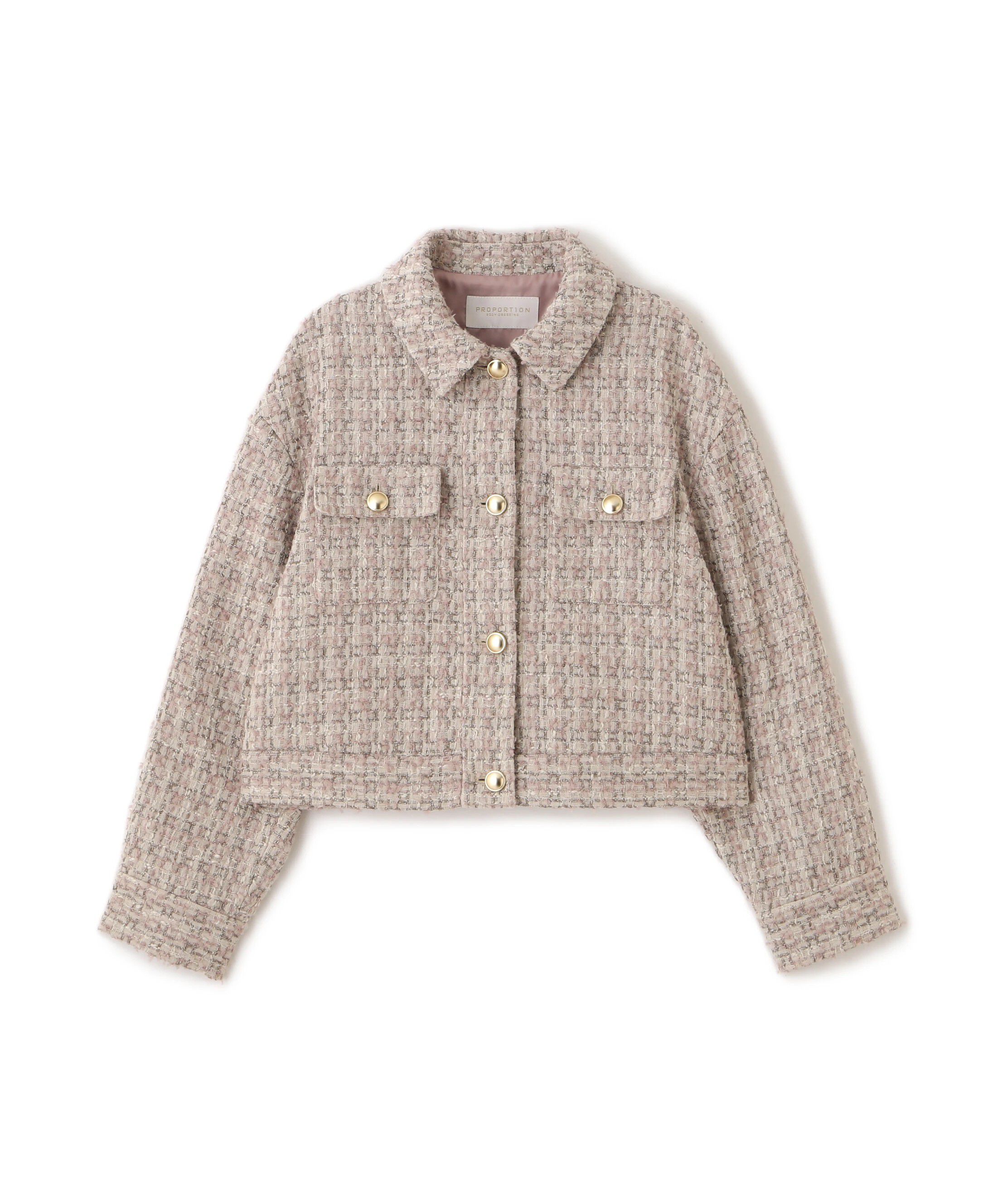 PROPORTION BODY DRESSING「ラメツイードブルゾン 25AW」|ブルゾン・スタジャン|