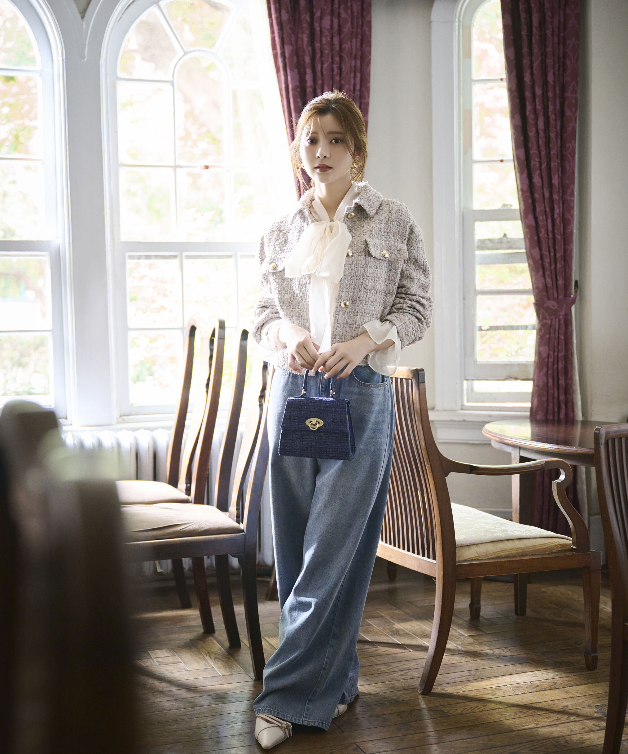 PROPORTION BODY DRESSING「ラメツイードブルゾン 25AW」|ブルゾン・スタジャン|