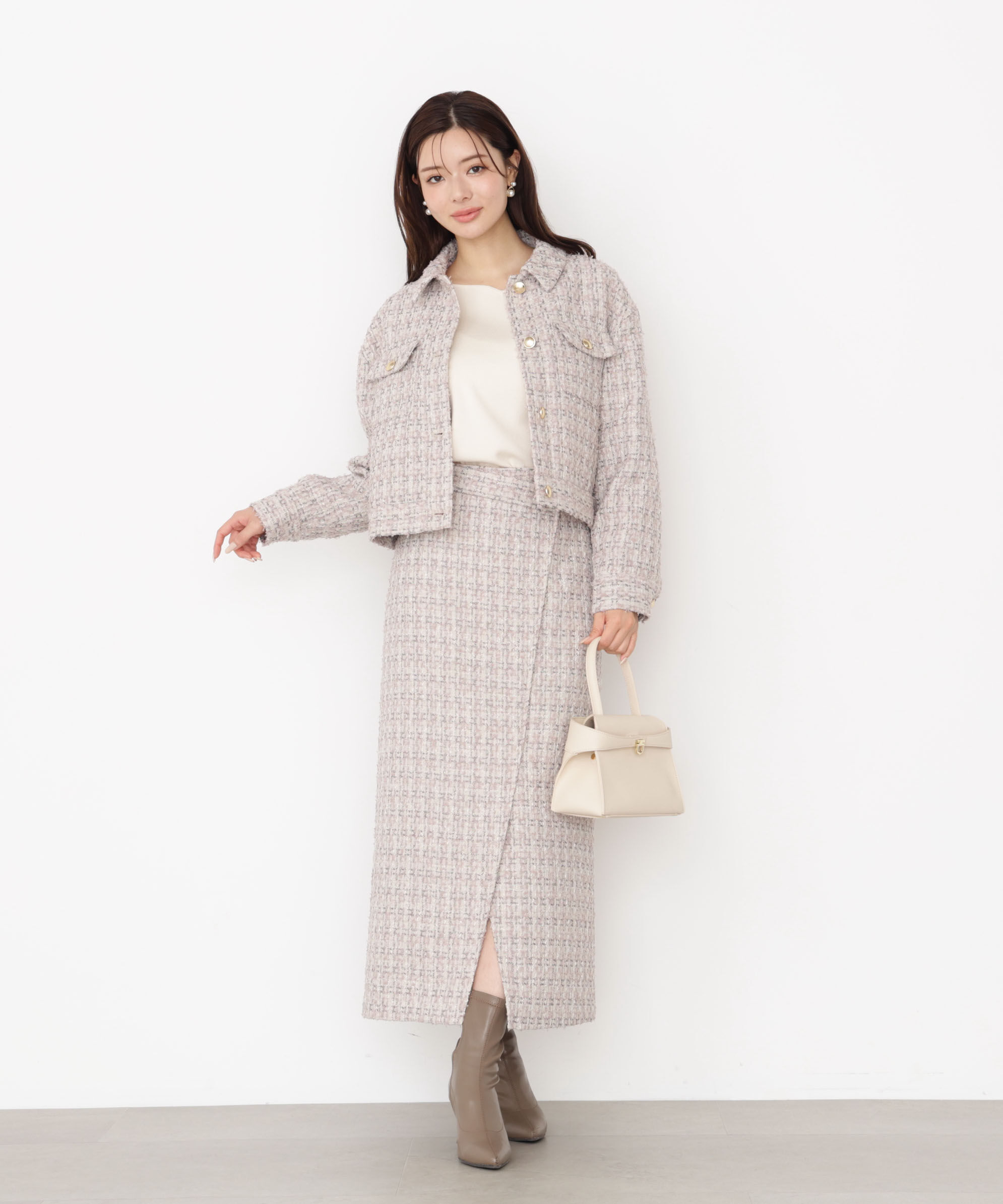 PROPORTION BODY DRESSING「ラメツイードブルゾン 25AW」|ブルゾン・スタジャン|