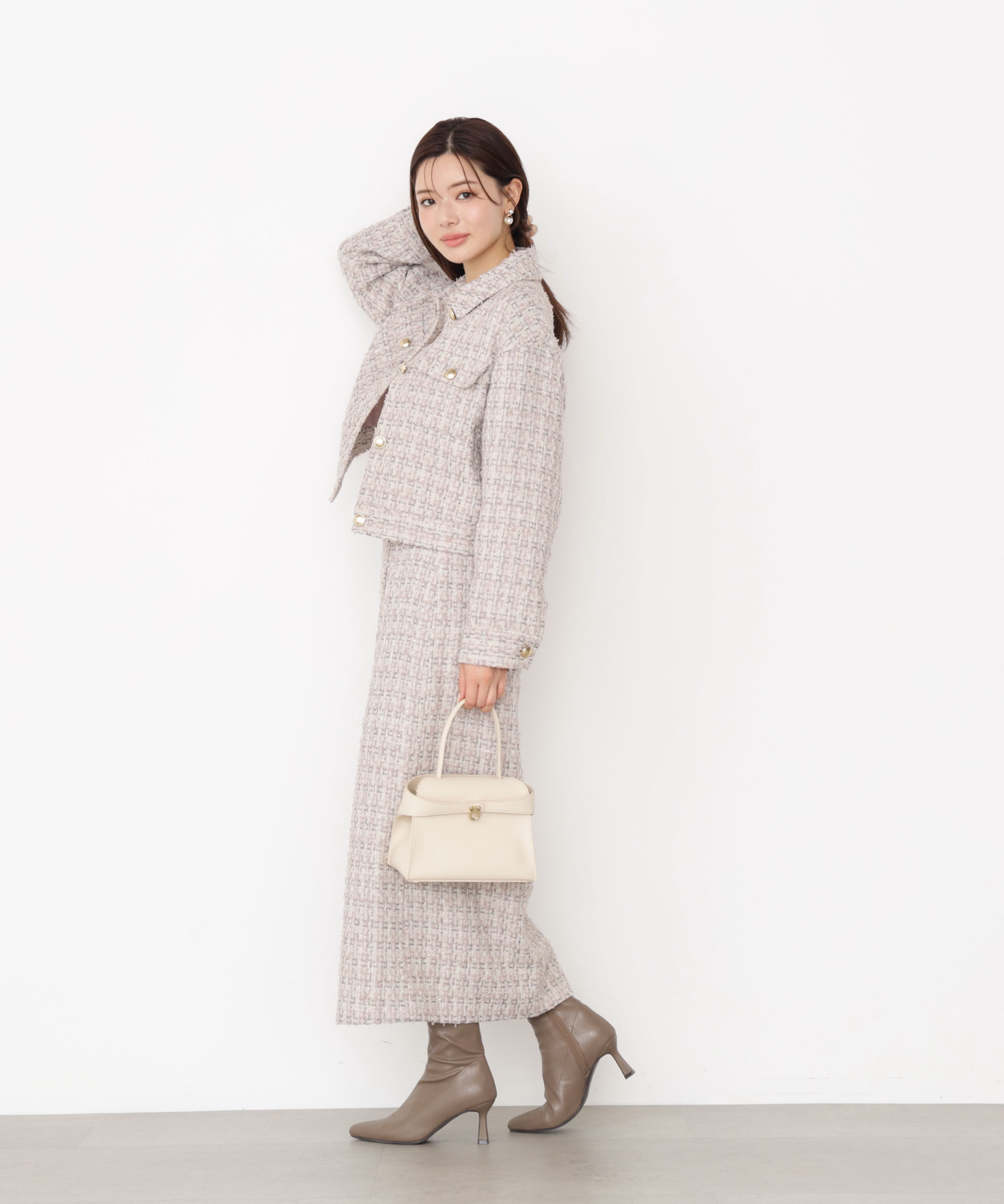 PROPORTION BODY DRESSING「ラメツイードブルゾン 25AW」|ブルゾン・スタジャン|