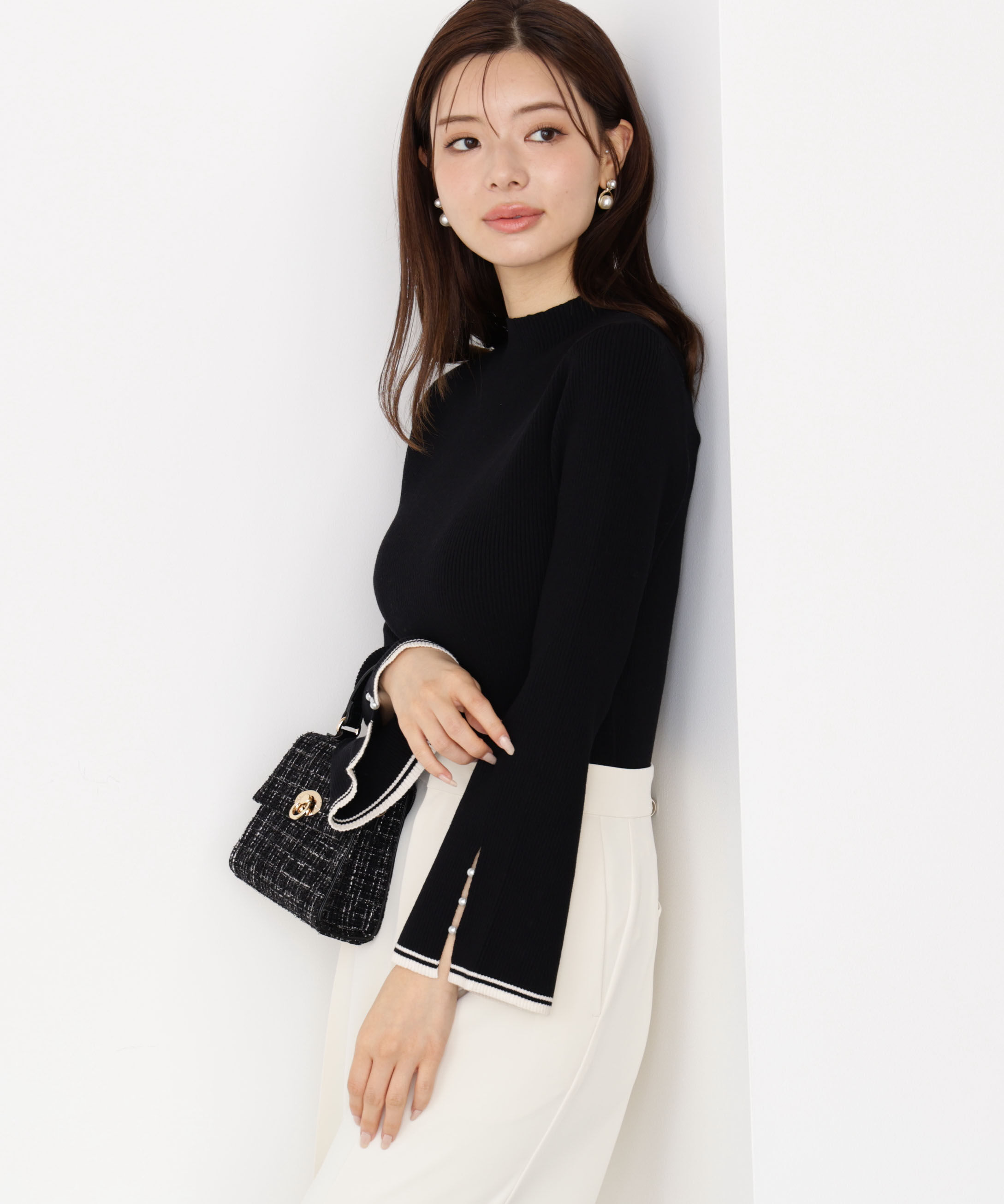 PROPORTION BODY DRESSING「＜ハンドウォッシャブル＞スタンドネックリブニット 25AW」|ニット・セーター|