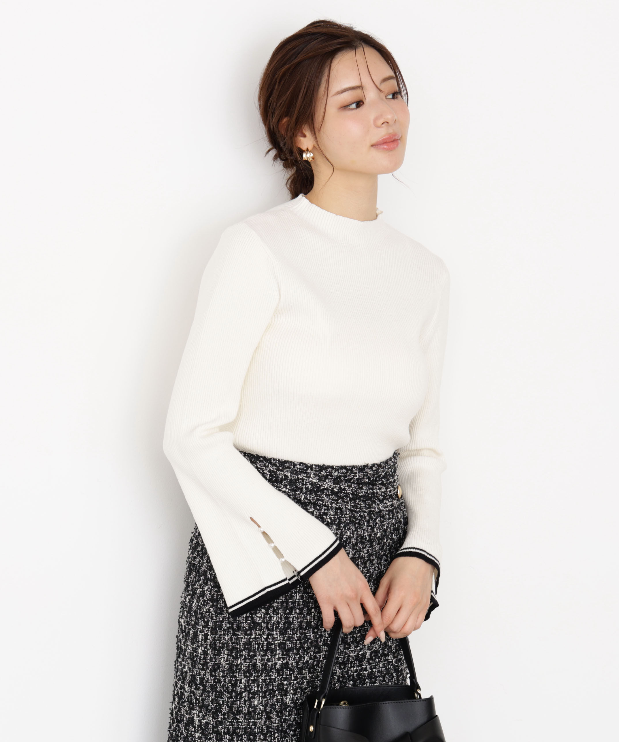 PROPORTION BODY DRESSING「＜ハンドウォッシャブル＞スタンドネックリブニット 25AW」|ニット・セーター|