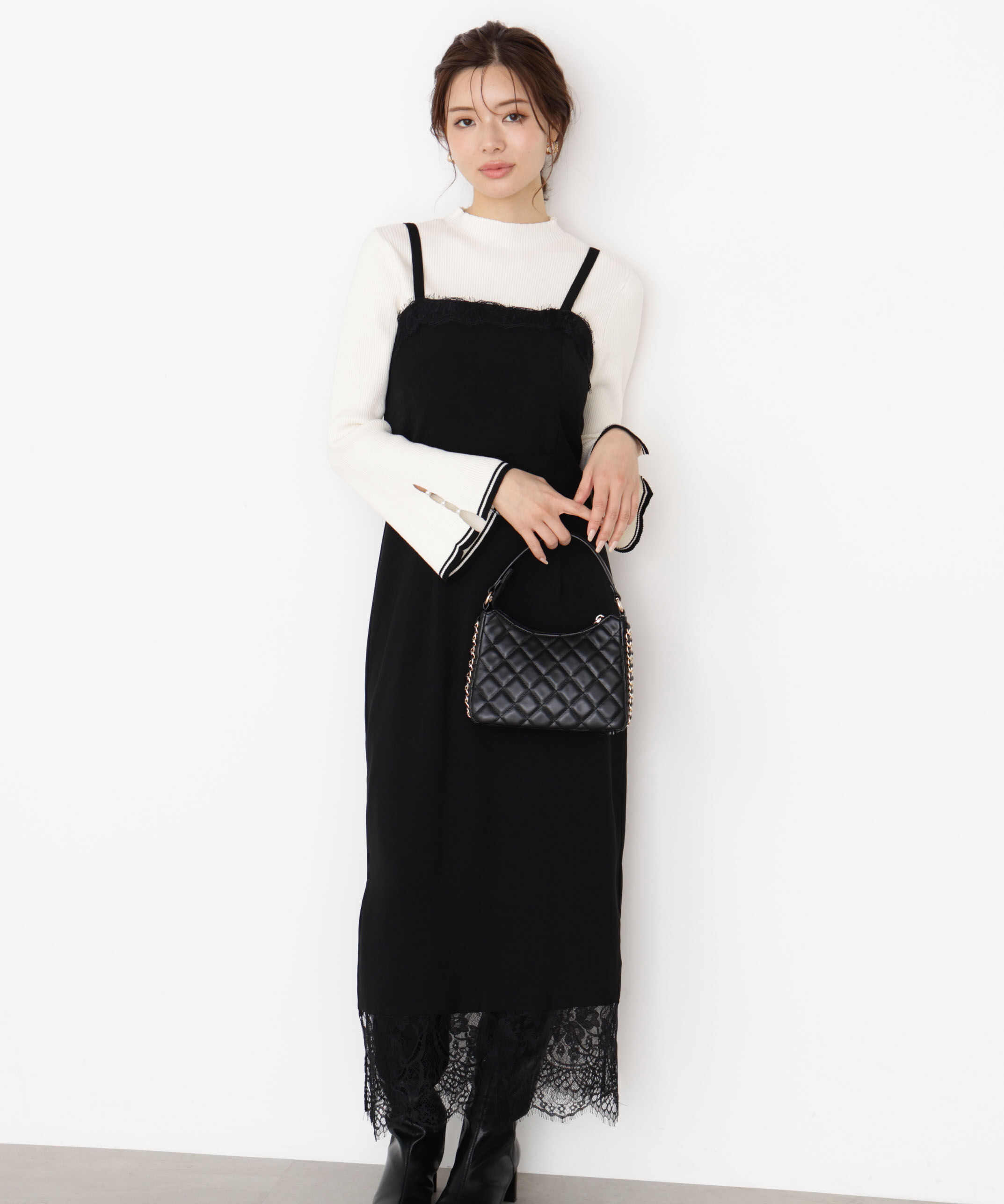 PROPORTION BODY DRESSING「＜ハンドウォッシャブル＞スタンドネックリブニット 25AW」|ニット・セーター|