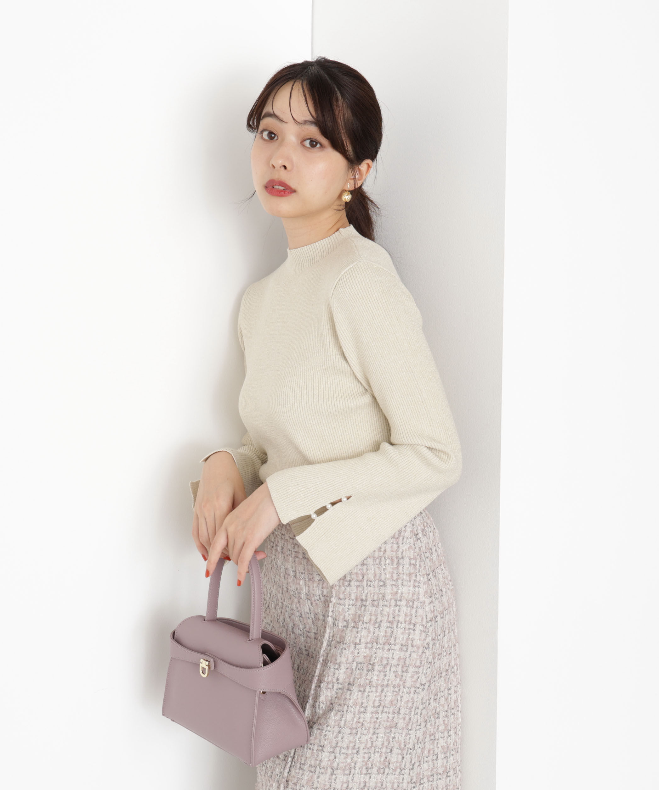 PROPORTION BODY DRESSING「＜ハンドウォッシャブル＞スタンドネックリブニット 25AW」|ニット・セーター|